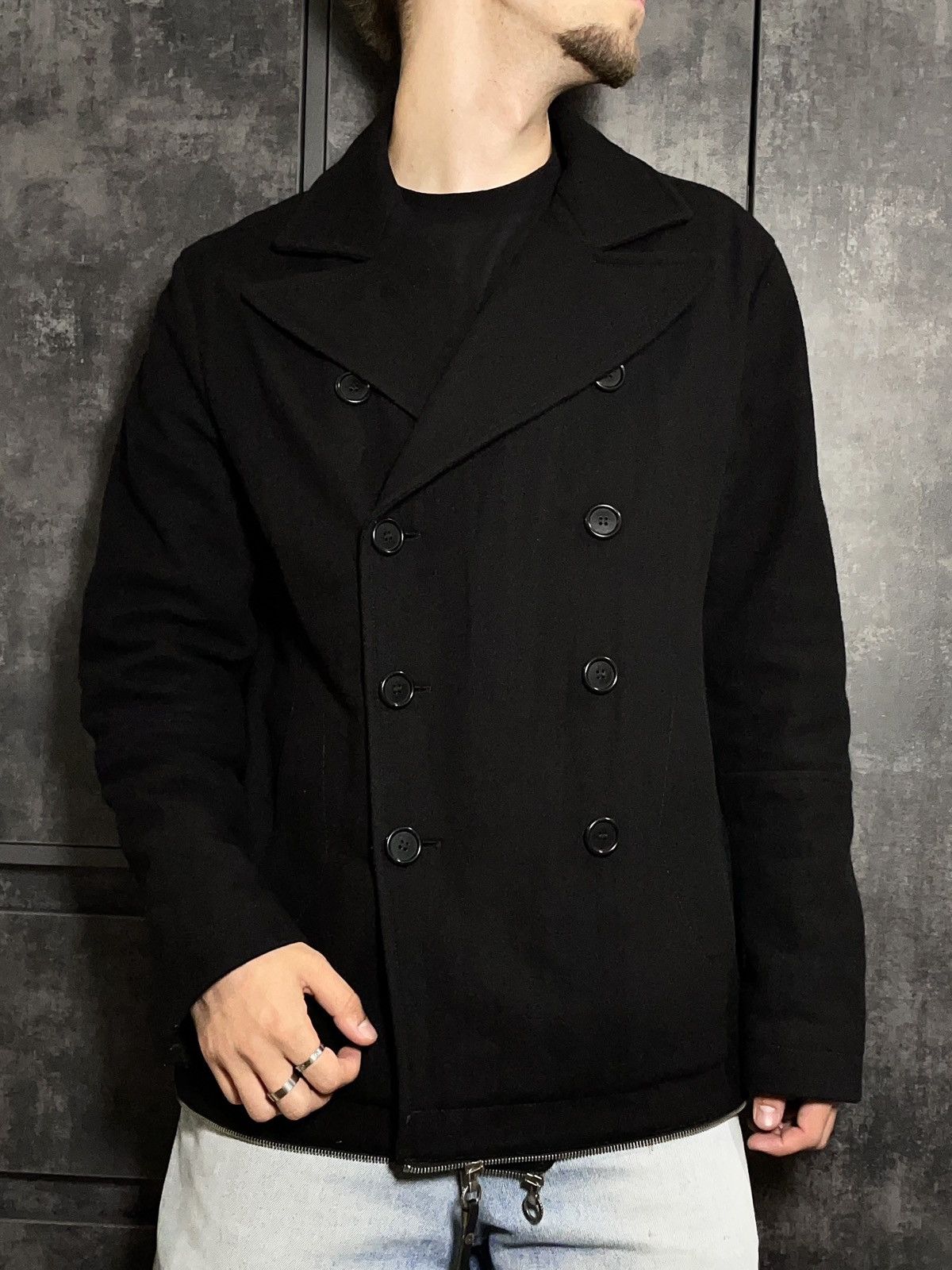 Hedi Slimane Archive Dirk Bikkembergs Wool Peacoat Jacket Vintage 