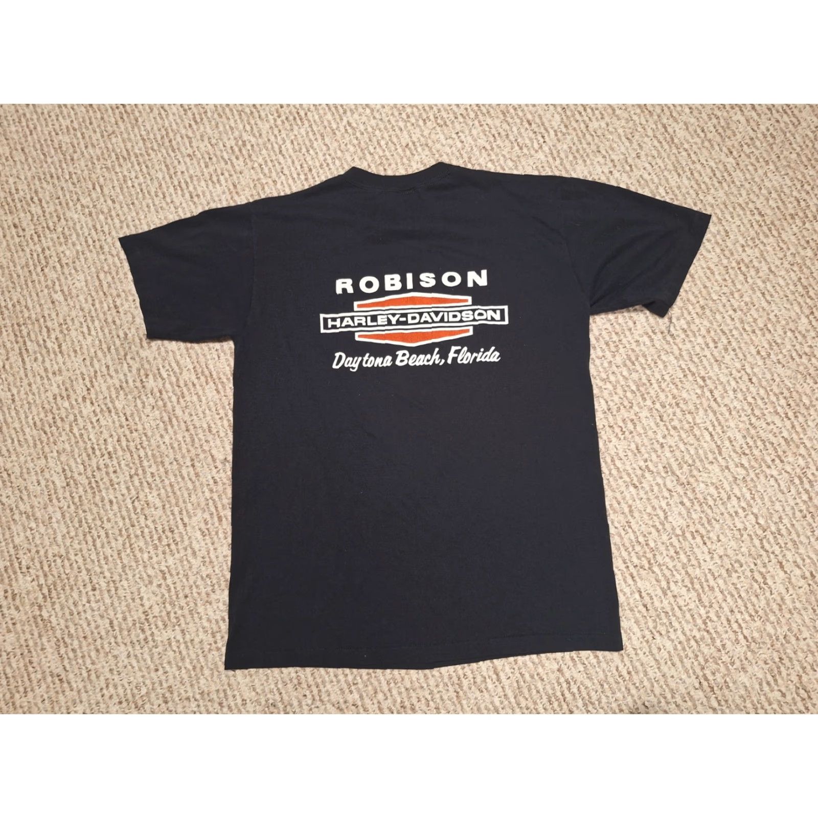 Harley Davidson VINTAGE Harley-Davidson Motorcycles Biker Eagle Daytona Beach FL Shirt M/L Black Mens 80s 1982 Size US M / EU 48-50 / 2 - 3 Thumbnail