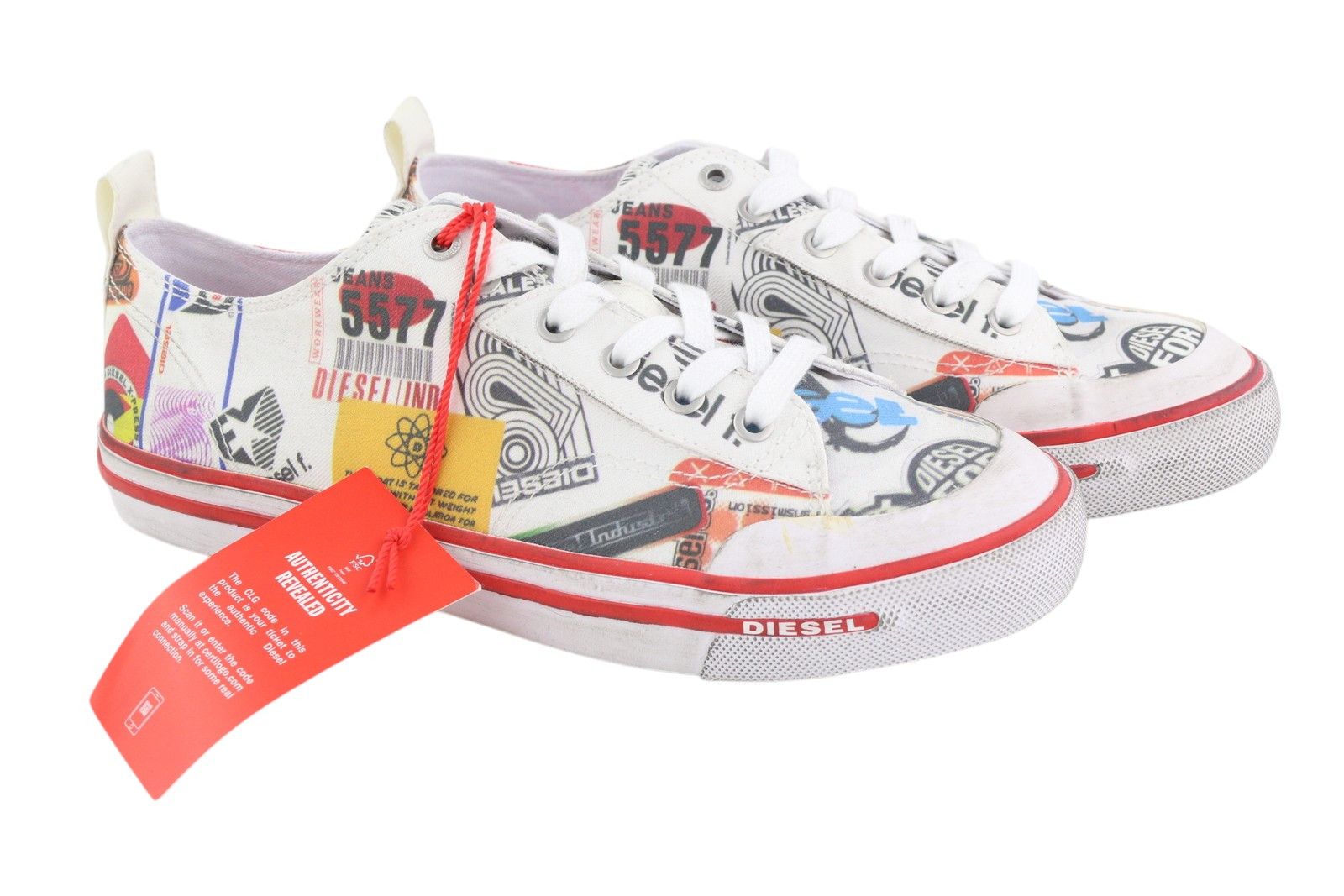 Diesel S-ATHOS LOW EU41 Patterned Low Top Laced Almond Toe 40848 Size US 8.5 / EU 41-42 - 2 Thumbnail