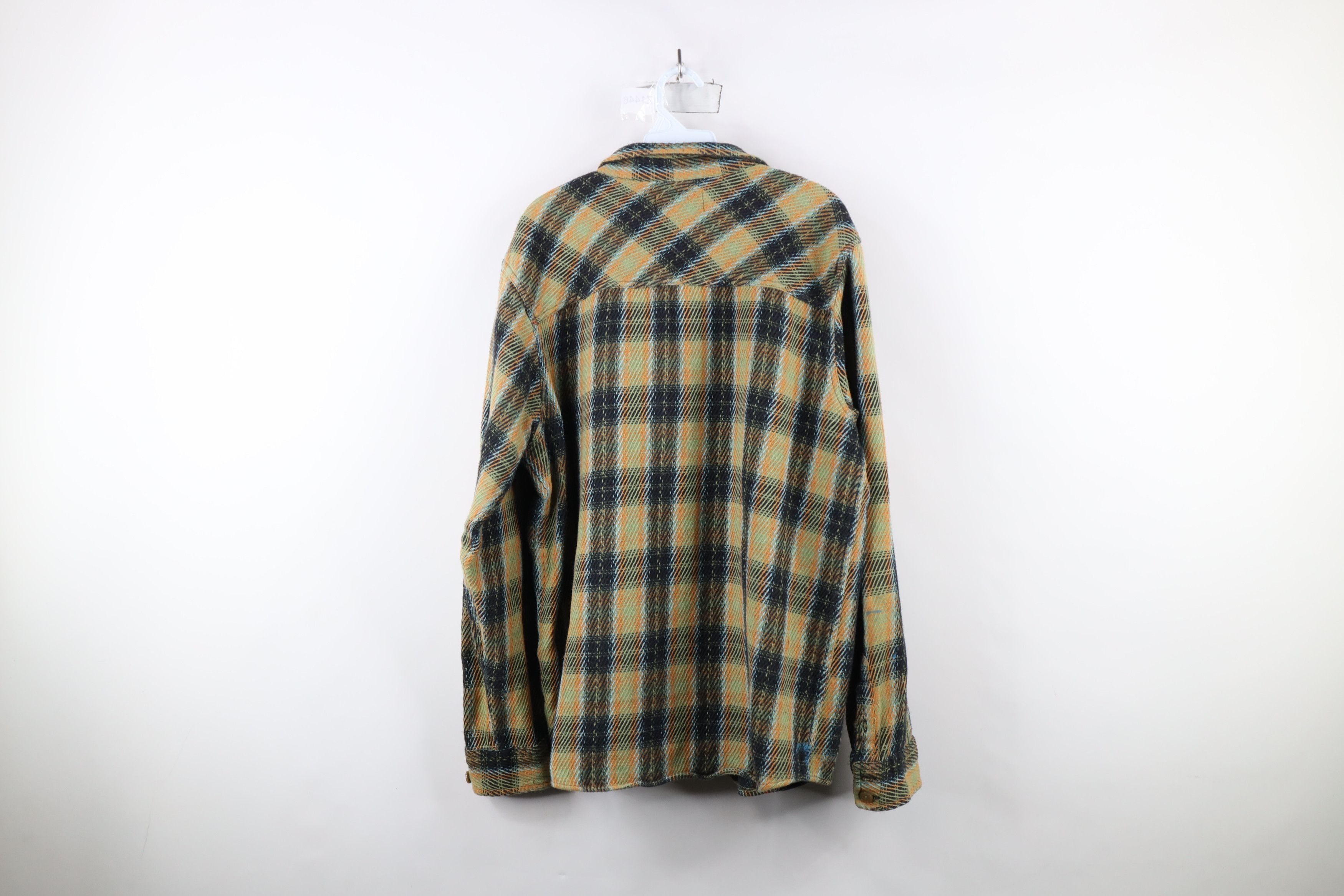 Vintage Vintage 90s Streetwear Heavy Ribbed Flannel Button Shirt Size US L / EU 52-54 / 3 - 12 Thumbnail