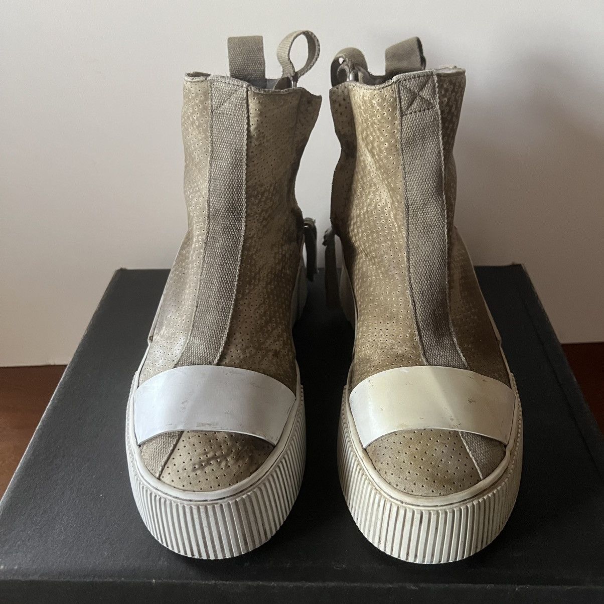 Boris Bidjan Saberi Oak Perforated AW23 Bamba 3.3 Side Zip Sneakers Size US 8 / EU 41 - 8 Thumbnail