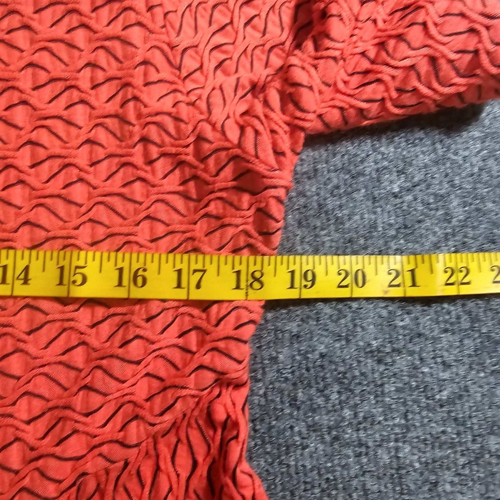 Habitat Habitat Top Blouse Shirt Womens Large Orange 3/4 Sleeve V-Neck Tunic Textured Stretchy Casual Size L / US 10 / IT 46 - 5 Thumbnail