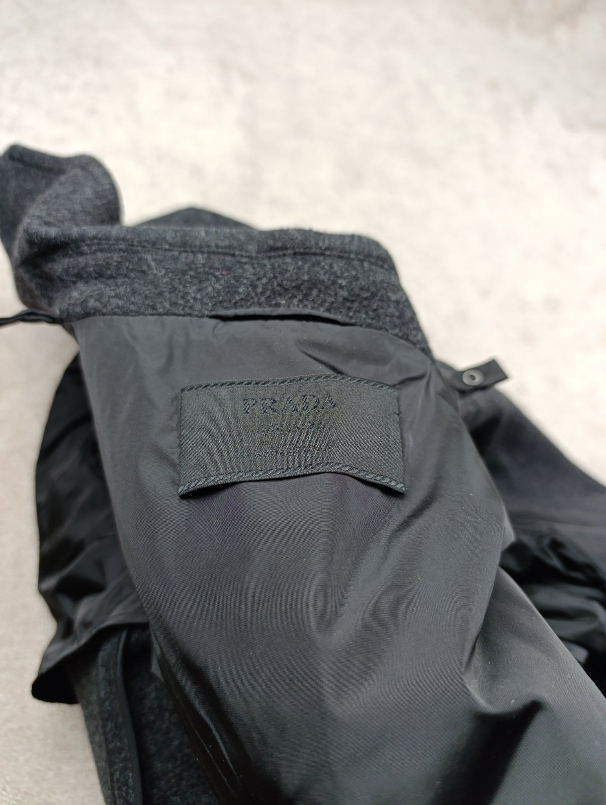 Prada PRADA MENS WOOL COAT LEATHER COLAR Size US L / EU 52-54 / 3 - 23 Thumbnail