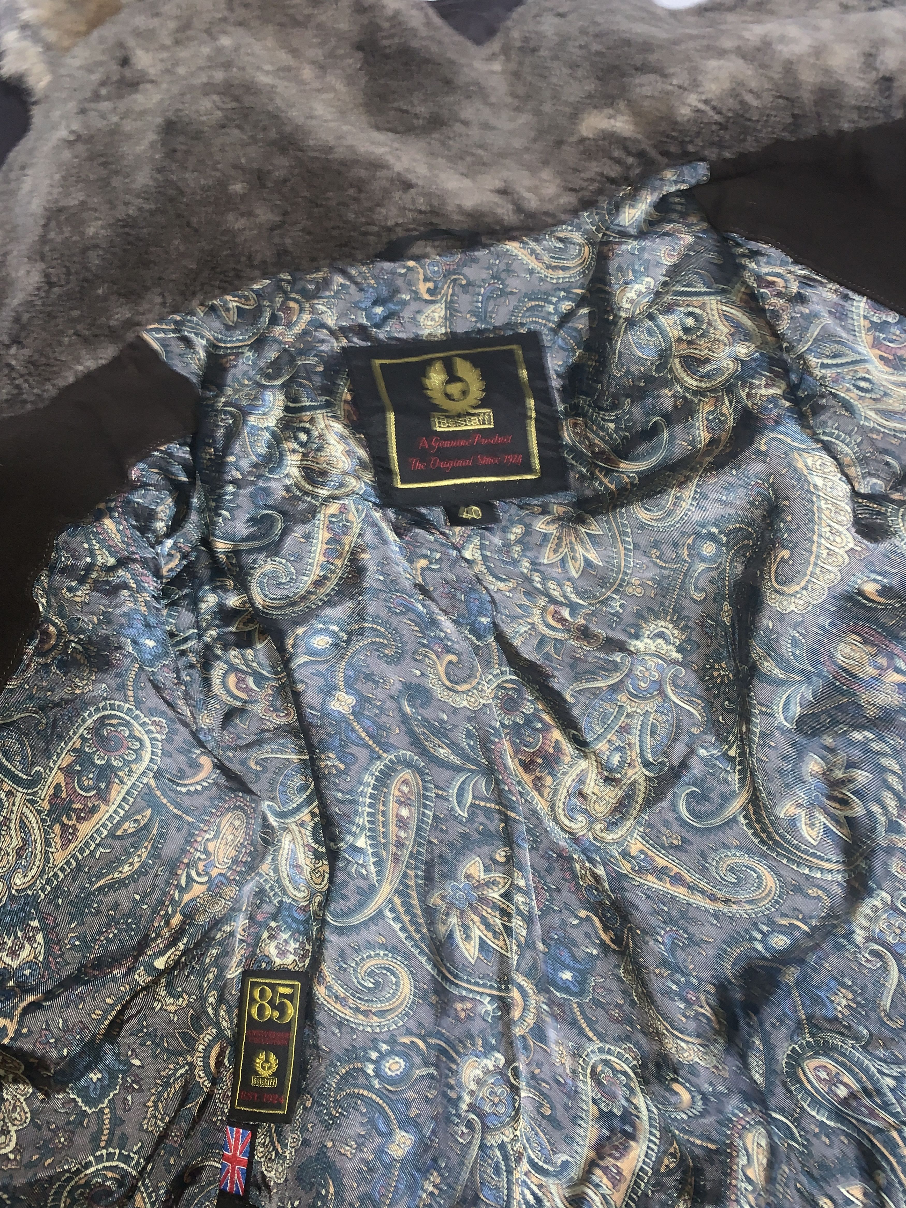 Belstaff Wax 85 Anniversary Gold Label Light Fur Size 40 S