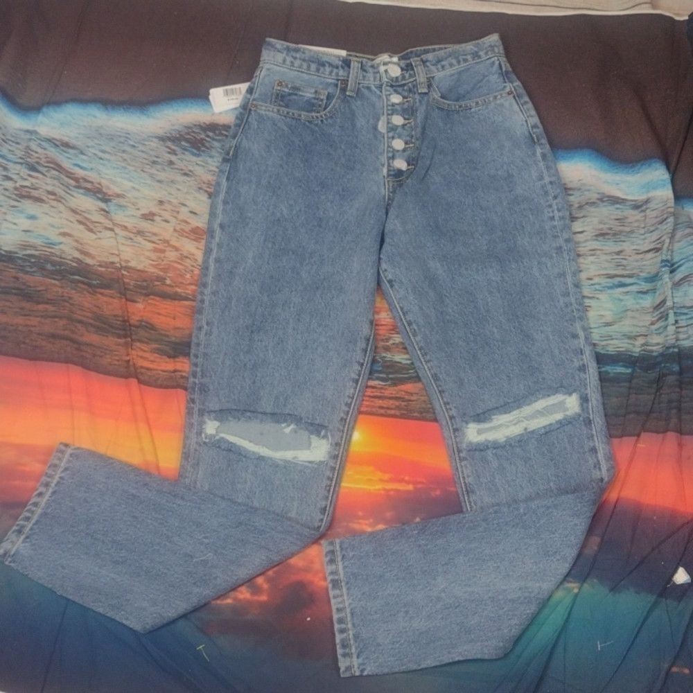 WeWoreWhat Weworewhat the Danielle high rise straight jeans size 25 Size 25" / US 0 / IT 36 - 2 Thumbnail