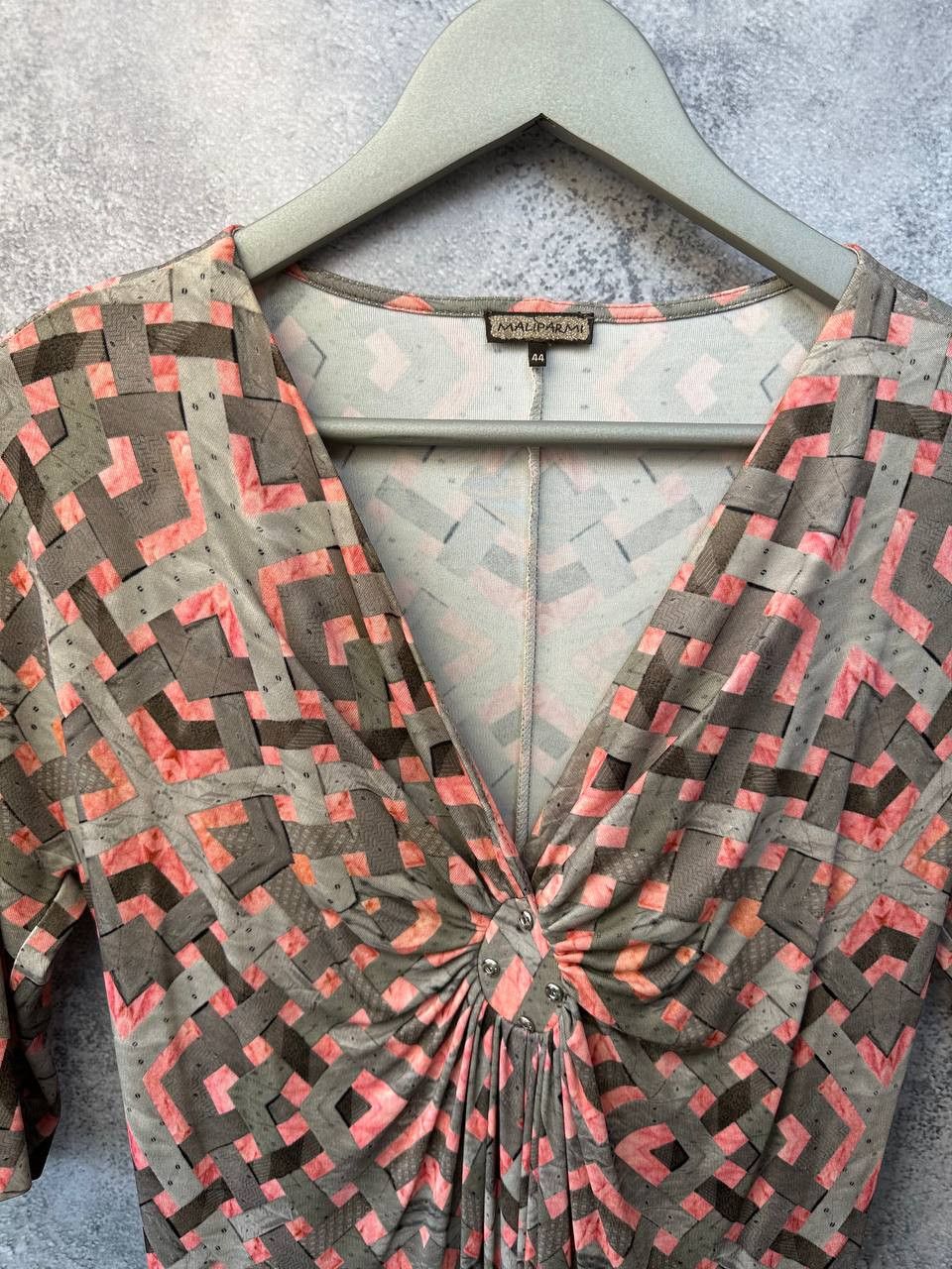 Designer × Vintage Maliparmi Midi Dress Vintage Madarma Geometric Print Dress Size M / US 6-8 / IT 42-44 - 5 Thumbnail