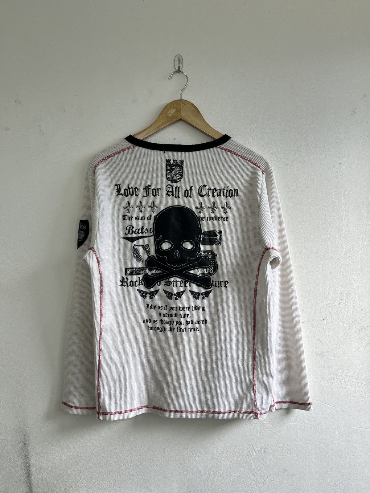 Vintage Vintage Y2K Batsu Studio Skull And Poem Thermal Shirt Size US L / EU 52-54 / 3 - 1 Thumbnail