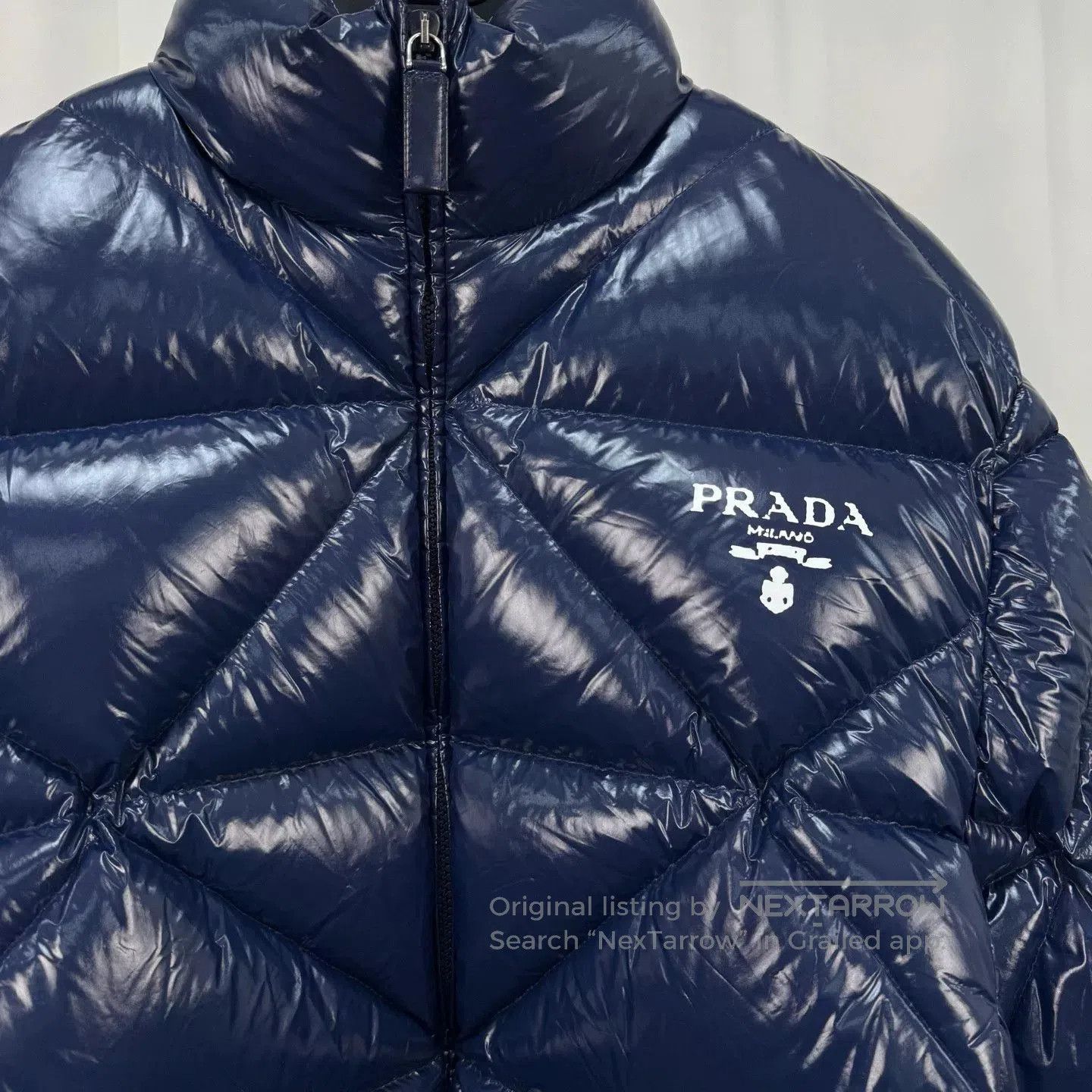 Prada Prada Shiny Quilted Logo Print Down Jacket. Size XS / US 0-2 / IT 36-38 - 3 Thumbnail
