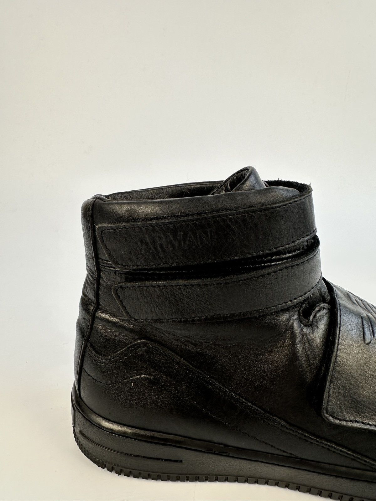 Armani ARMANI JUNIOR Black Leather High Top Ankle Boots Sneakers 37 Size US 7 / IT 37 - 10 Thumbnail