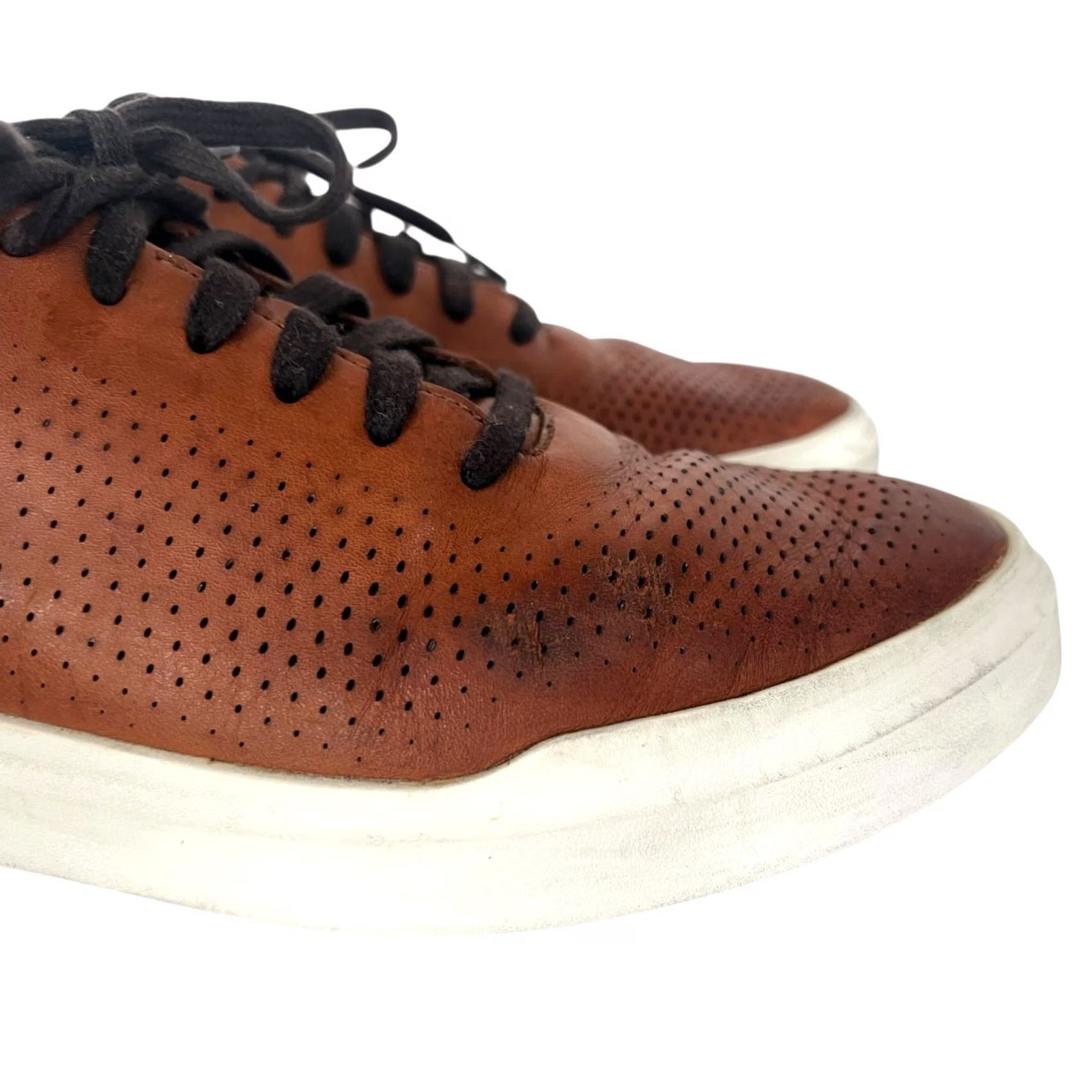 Cole Haan Cole Haan Grand Pro Rally Laser Cut Leather Tan Brown Sneakers 10.5 Men Leather Sneakers Casual Mens Shoes C31218 Size US 11 / EU 44 - 3 Thumbnail