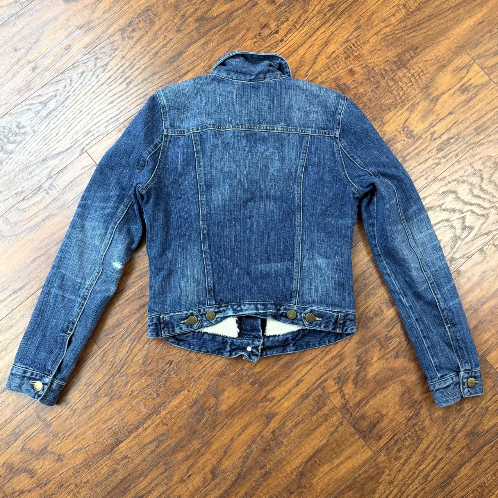 Gap VINTAGE Gap Jacket Womens XS Denim Trucker Lined Pockets Dark Wash Casual Distressed Size XS / US 0-2 / IT 36-38 - 7 Thumbnail