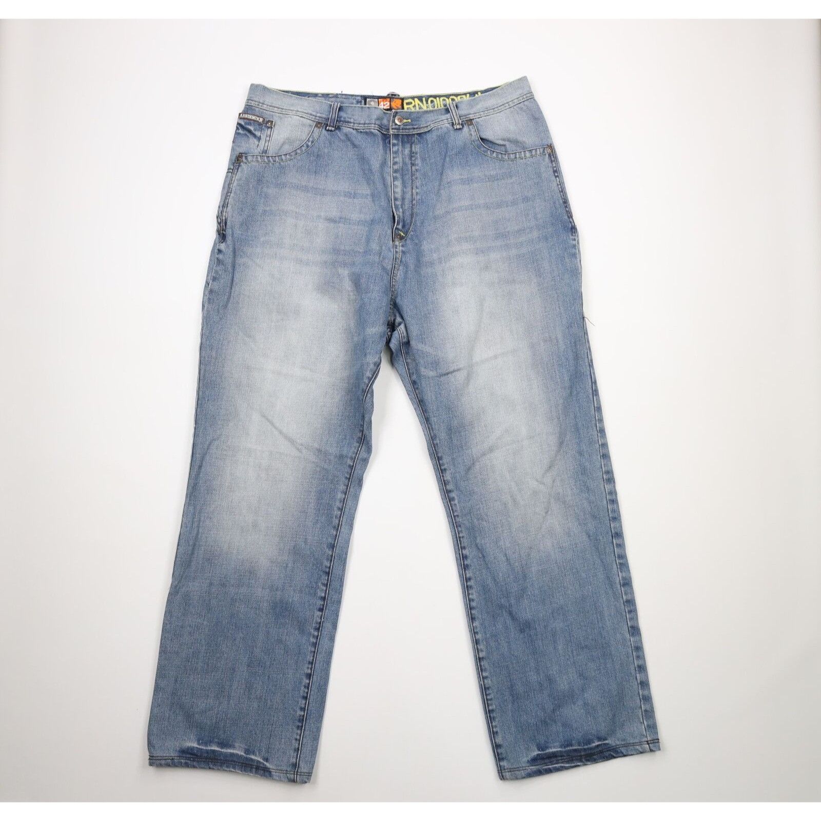 Akademiks × Vintage Vintage Streetwear Distressed Baggy Loose Fit Wide Leg Jeans Size US 42 / EU 58 - 1 Thumbnail