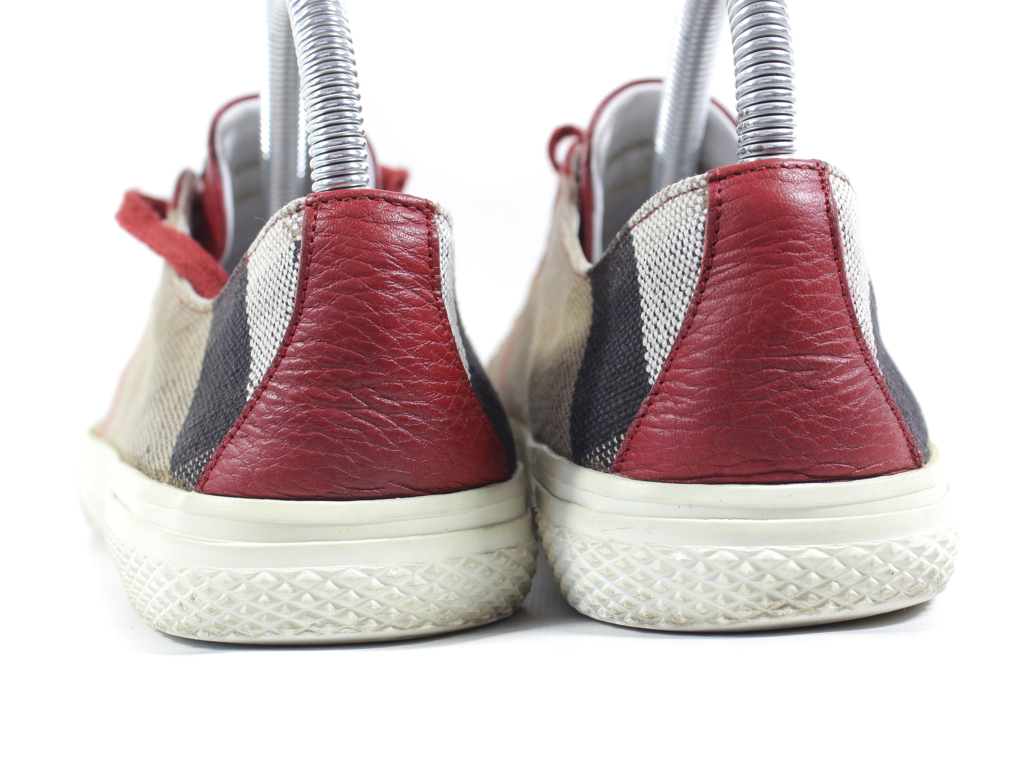 Burberry Distressed Nova Check Leather Low Sneakers Size US 7 / IT 37 - 3 Thumbnail