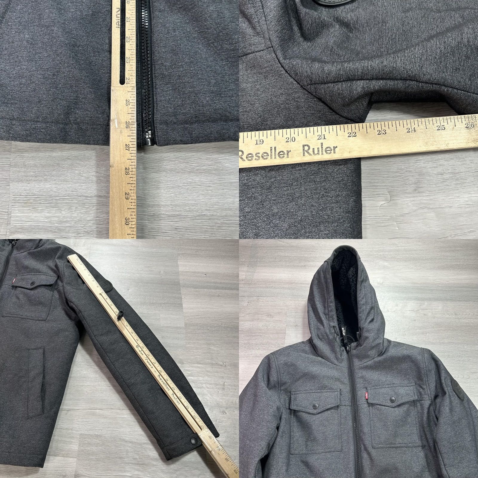 Levi's Levi'S Jacket Mens S Gray Hooded Softshell Full Zip Sherpa Lined Insulated Size US S / EU 44-46 / 1 - 8 Thumbnail