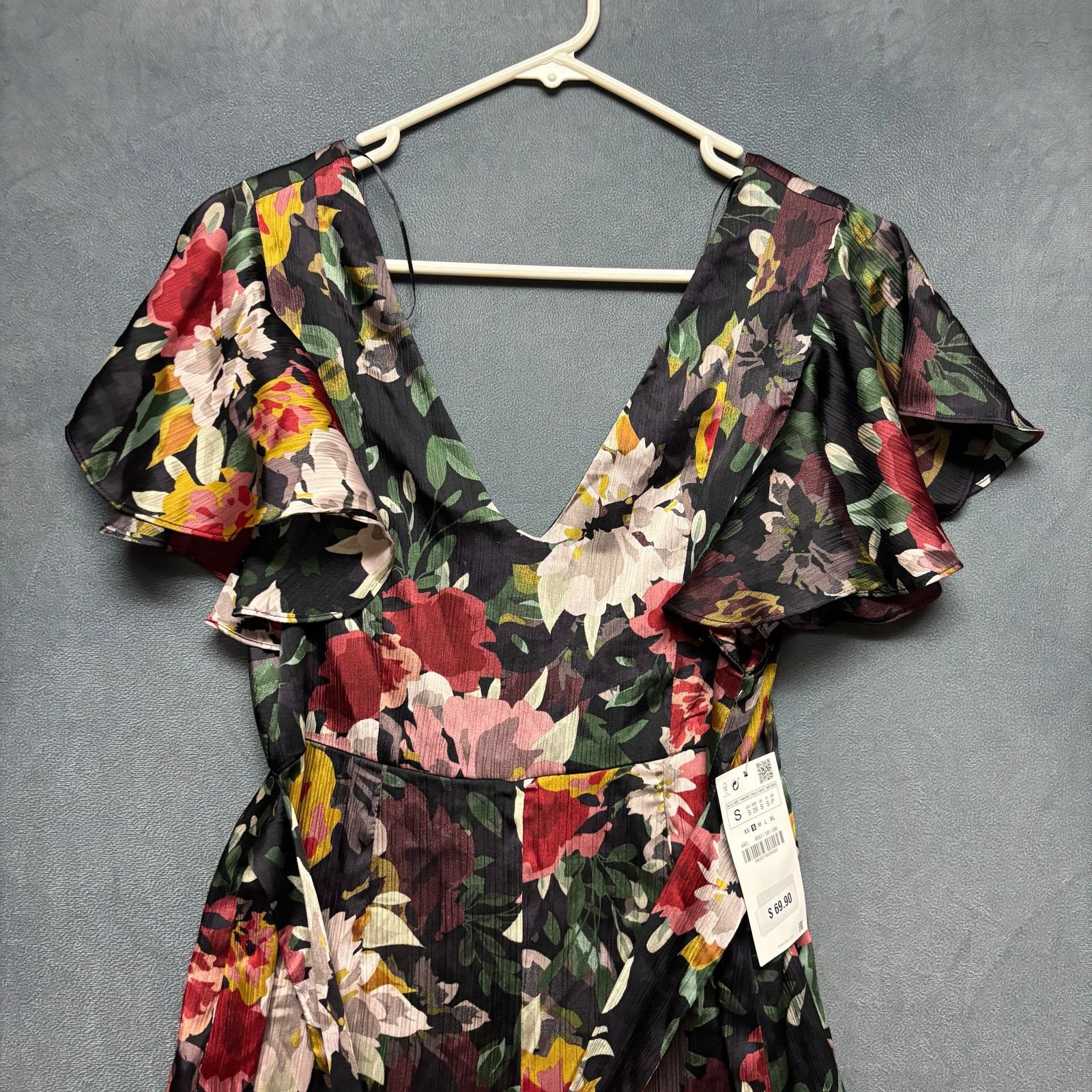 Zara Zara Basic Floral Jumpsuit Boho Cottage New Ruffle Sleeve Size 28" / US 6 / IT 42 - 7 Thumbnail