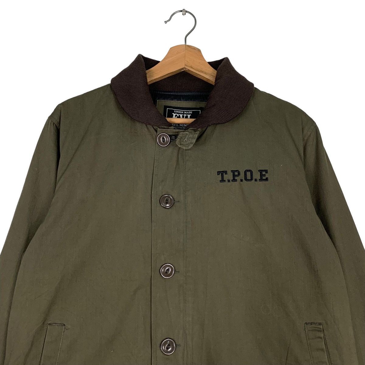 Japanese Brand EVIL NUMBER Embroidey Big Logo Barn Jacket #0481-C22 Size US M / EU 48-50 / 2 - 2 Thumbnail