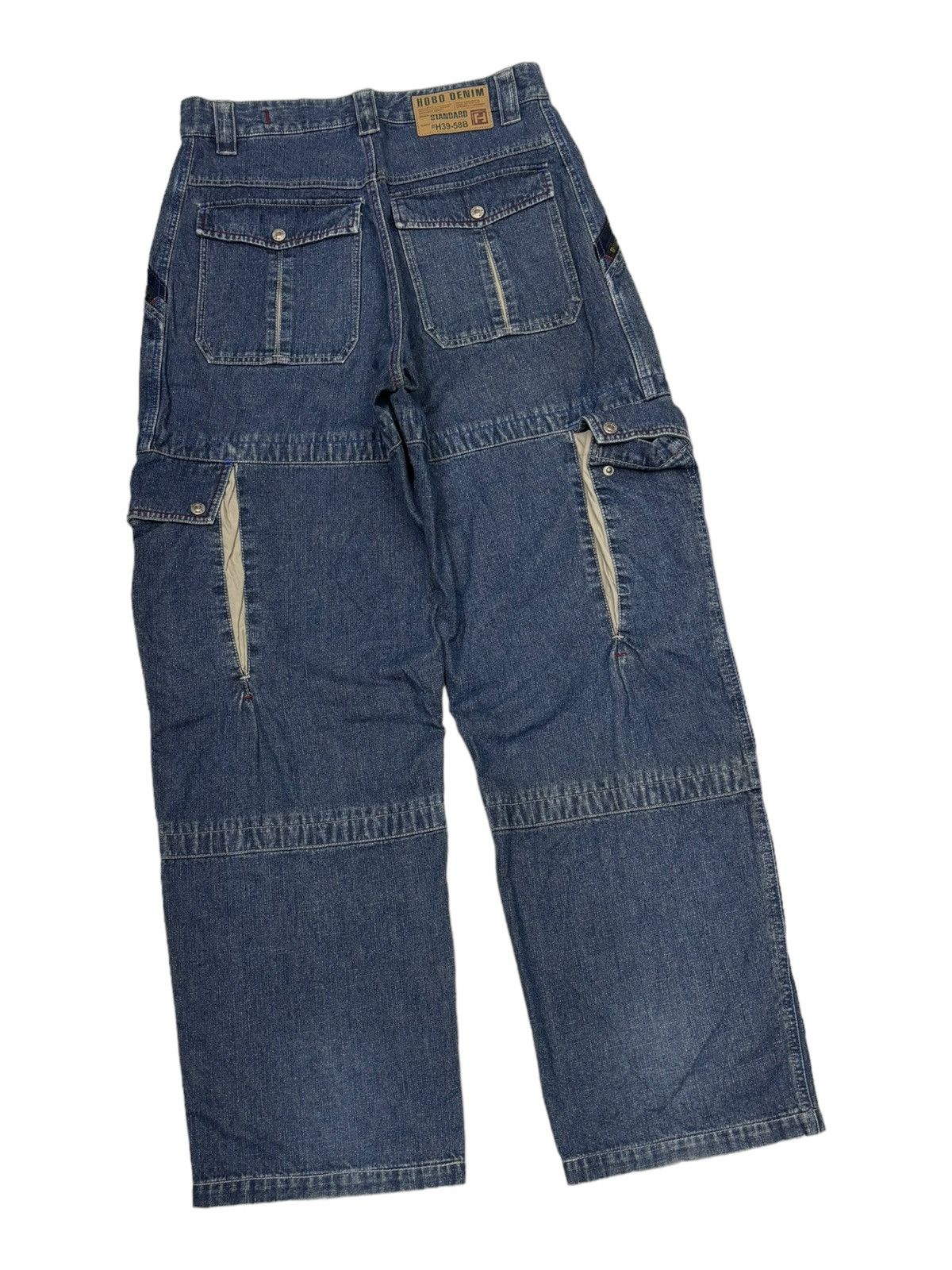 JNCO RARE🔥OG HOBO DENIM BAGGY MULTI POCKET CARGO PANTS Size US 33 - 4 Thumbnail
