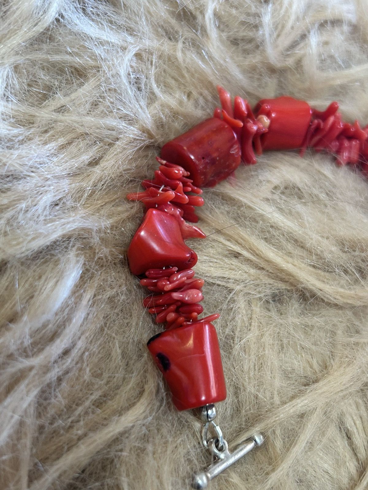 Vintage Vintage genuine rough red coral beaded toggle bracelet Size ONE SIZE - 9 Thumbnail