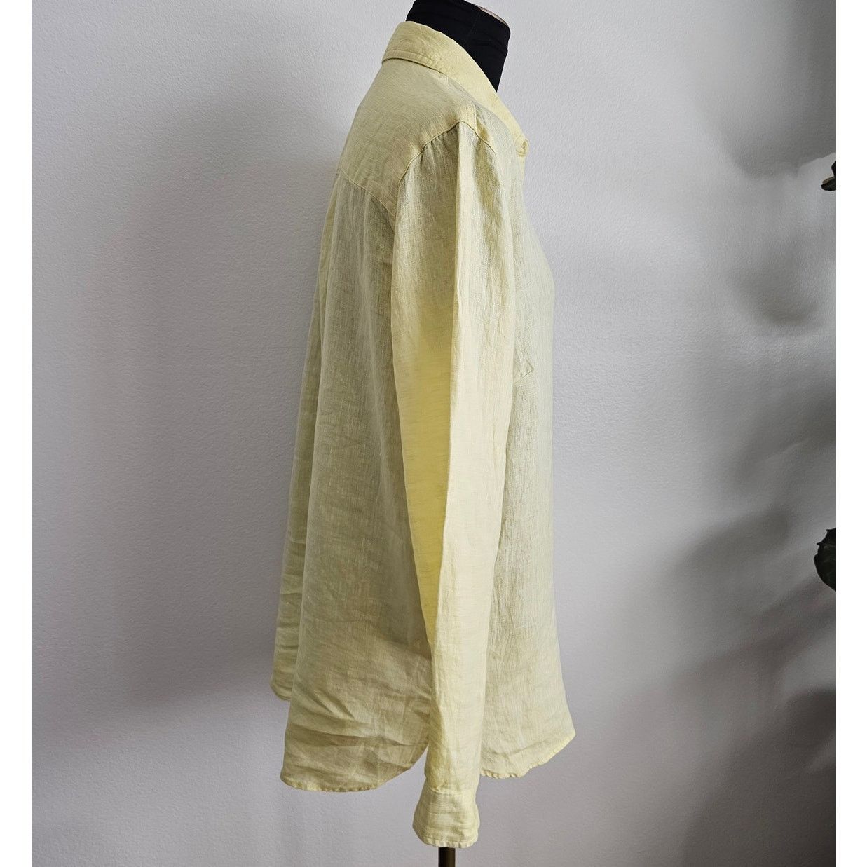J.McLaughlin J. McLaughlin Linen Lime Britt Blouse Preppy Button Down M Size M / US 6-8 / IT 42-44 - 3 Thumbnail