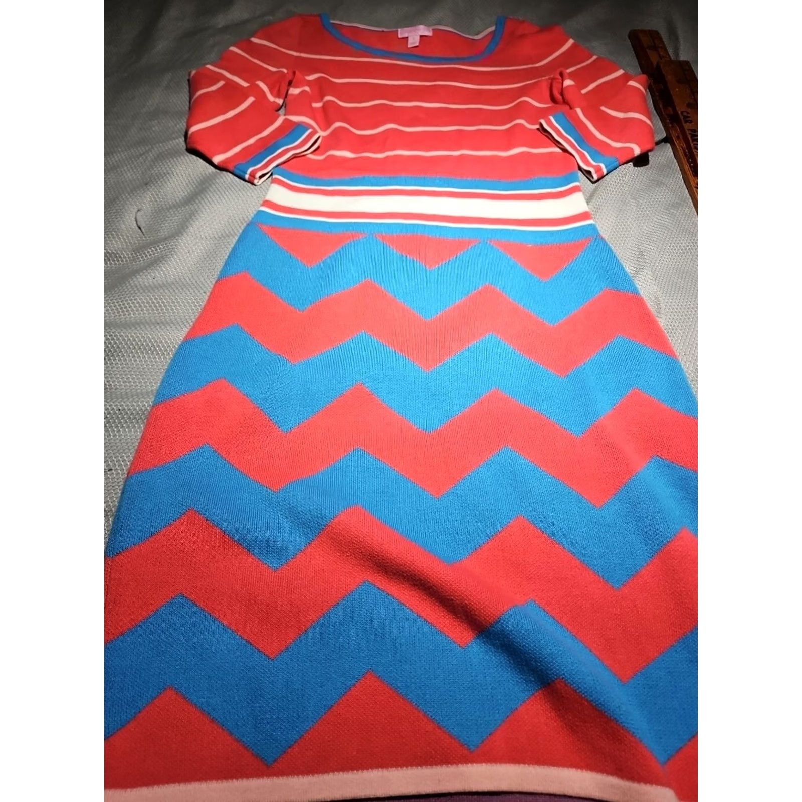 Lilly Pulitzer VINTAGE Lilly Pulitzer Dress Womens Size Small Lindsey Pink Blue Bodycon Stripe Sweater Size S / US 4 / IT 40 - 4 Thumbnail