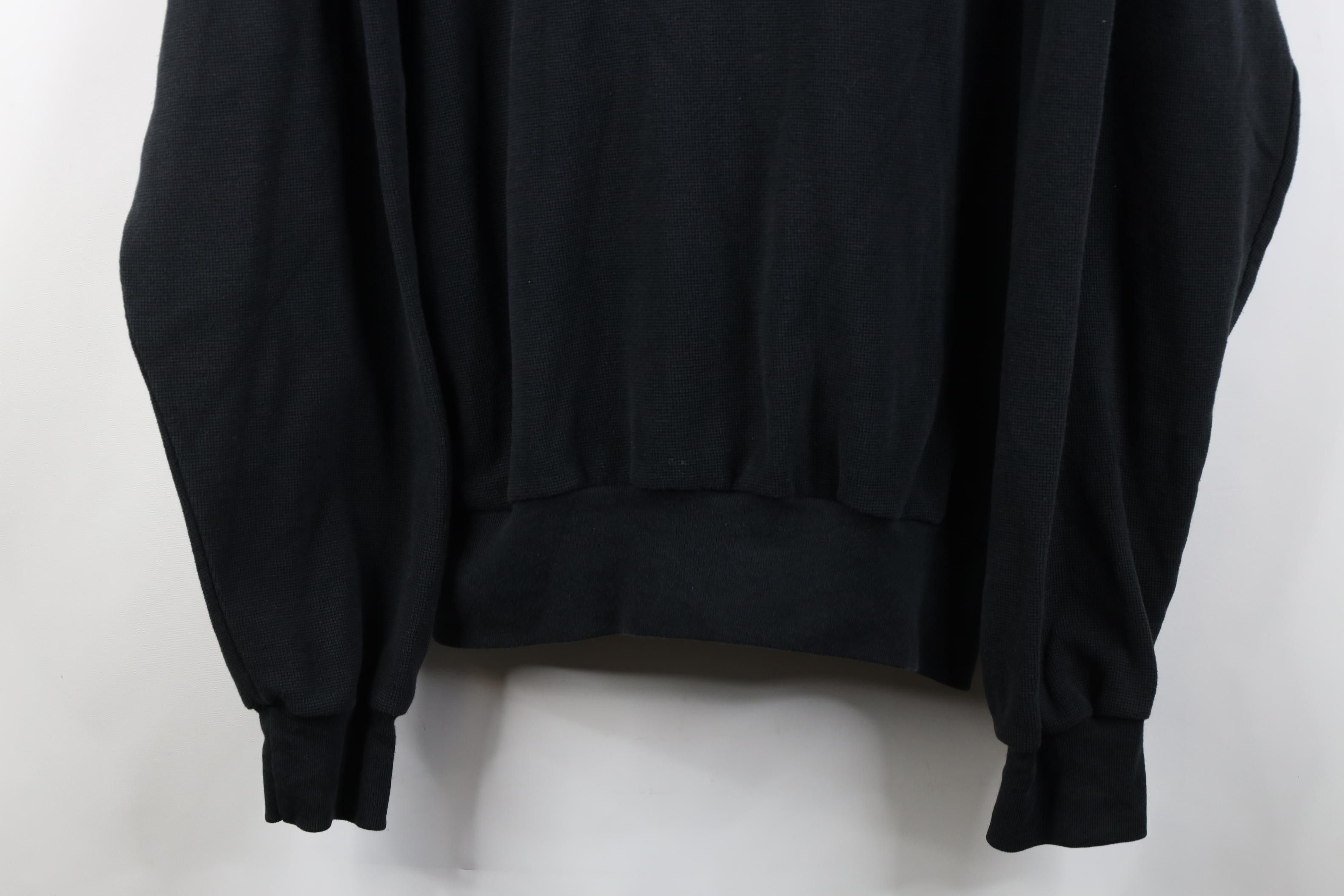 Vintage Vintage 90s Streetwear Thermal Knit Sweatshirt Black USA Size US XXL / EU 58 / 5 - 3 Thumbnail