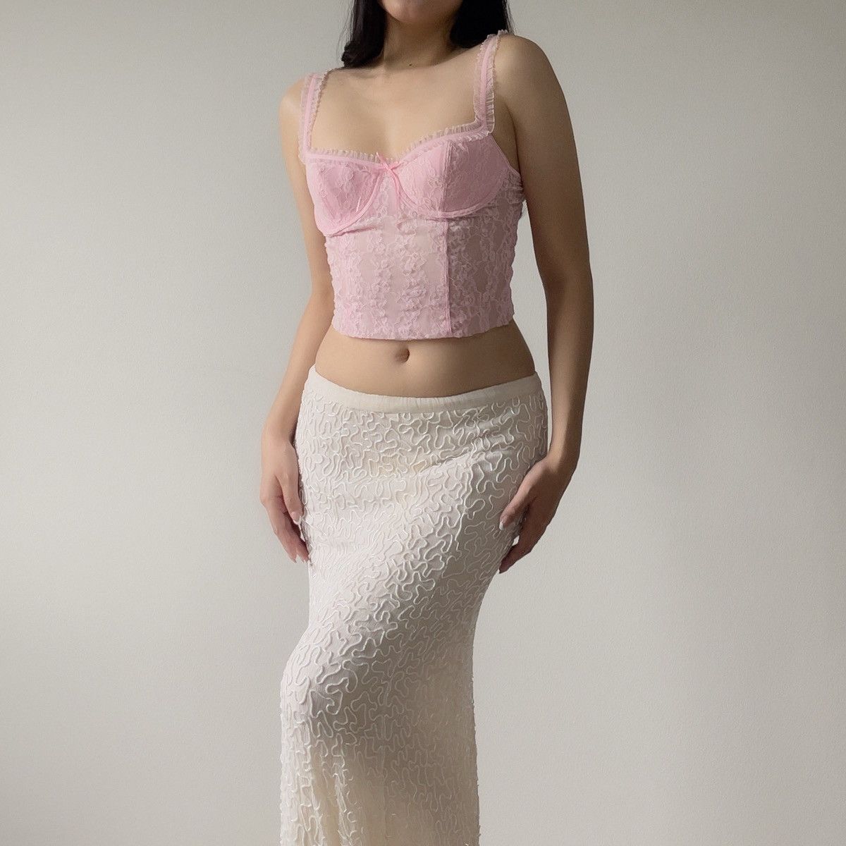 Victoria's Secret Victoria’s Secret Pink Floral Lace Bustier Top (S–M) Size M / US 6-8 / IT 42-44 - 5 Thumbnail