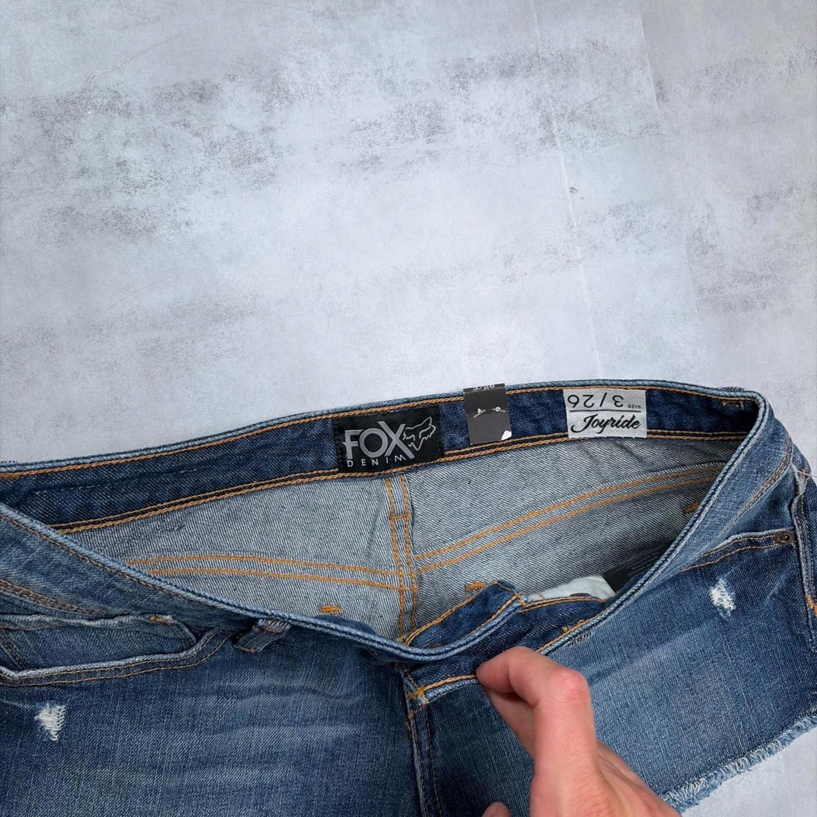 Fox Racing Y2K Fox Racing Grunge Mini Denim Shorts Size 29" - 5 Thumbnail