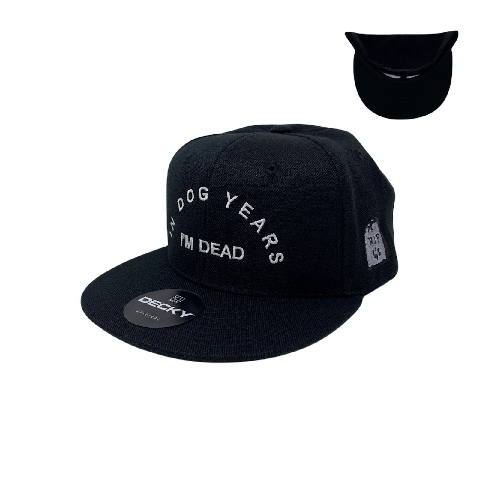 Other In Dog Years I’m Dead RIP Snapback Hat All Black Size ONE SIZE - 1 Thumbnail