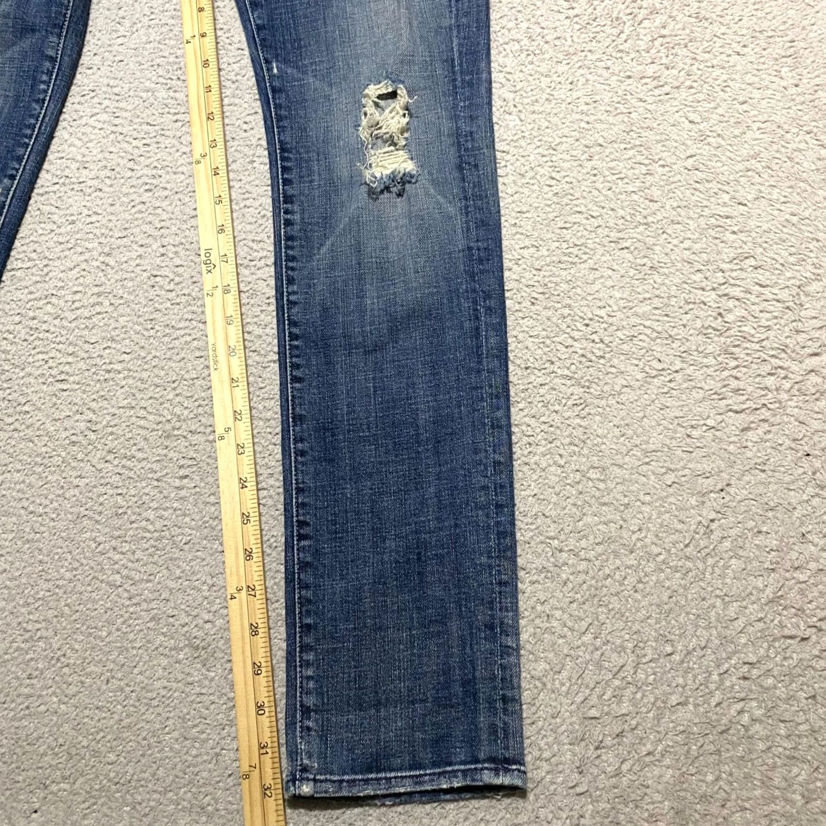 7 For All Mankind 7 For All Mankind Jeans Womens Slim Skinny Low Rise Blue Denim 31 Inseam 32 Stretch 5-Pocket Roxanne Size 24" / US 00 / IT 34 - 6 Thumbnail