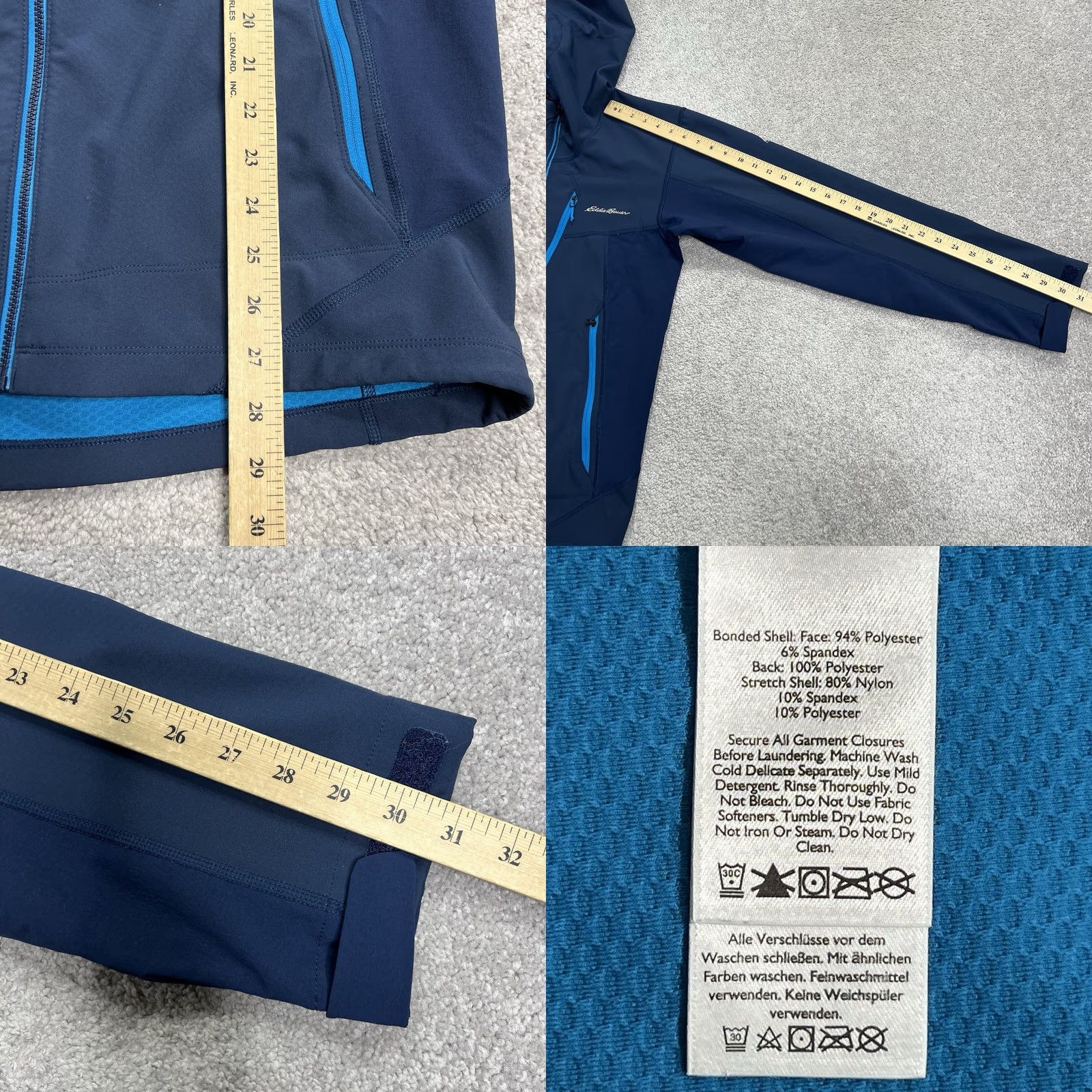 Eddie Bauer Eddie Bauer First Ascent Jacket Mens S Blue Hooded Softshell Windbreaker Stretch (Regular) Size US S / EU 44-46 / 1 - 9 Thumbnail