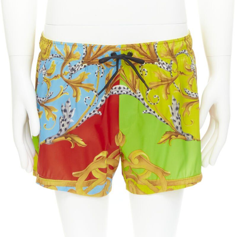 Versace new VERSACE Barocco Acanthus Pop print swim trunk shorts IT5 L Size US 32 / EU 48 - 1 Thumbnail