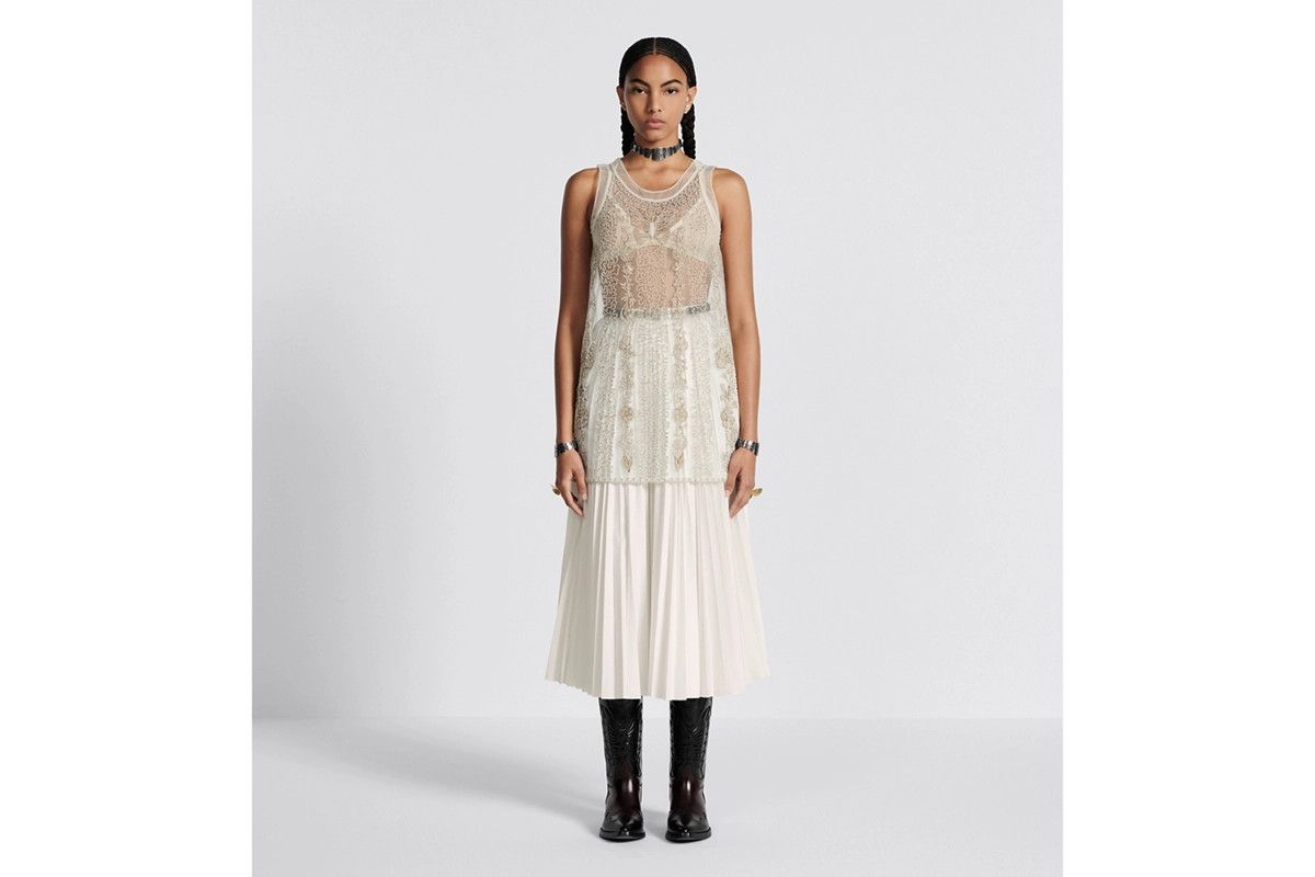Dior o1bcso1str0225 Flared Mid-Length Skirt in Ecru Size 28" / US 6 / IT 42 - 4 Thumbnail