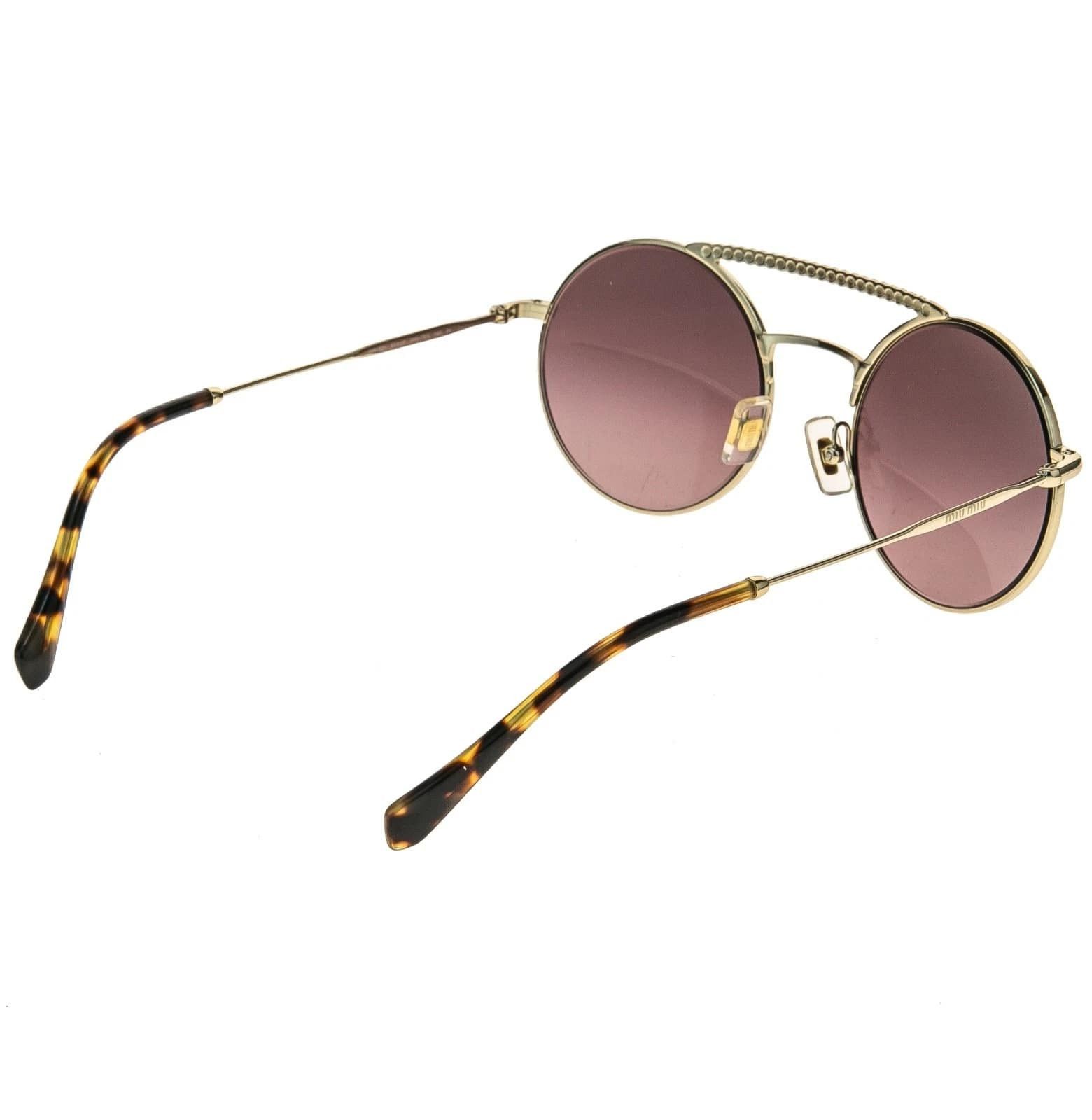Miu Miu MIU MIU MU52VS SOCIETE CRYSTAL Strass Gold Pink Round 52V Size ONE SIZE - 6 Thumbnail