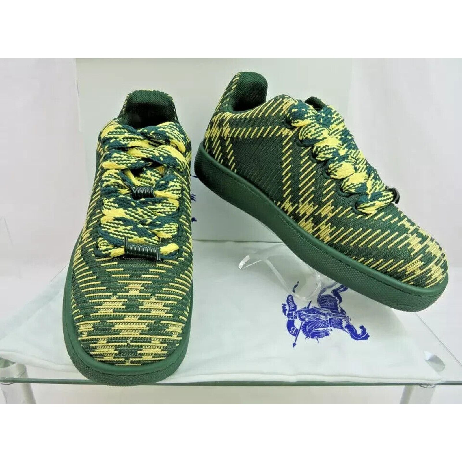 Burberry BURBERRY BOX GREEN CHECK CANVAS LOGO SNEAKERS 8.5 US 41.5 IT Size US 8.5 / EU 41-42 - 5 Thumbnail