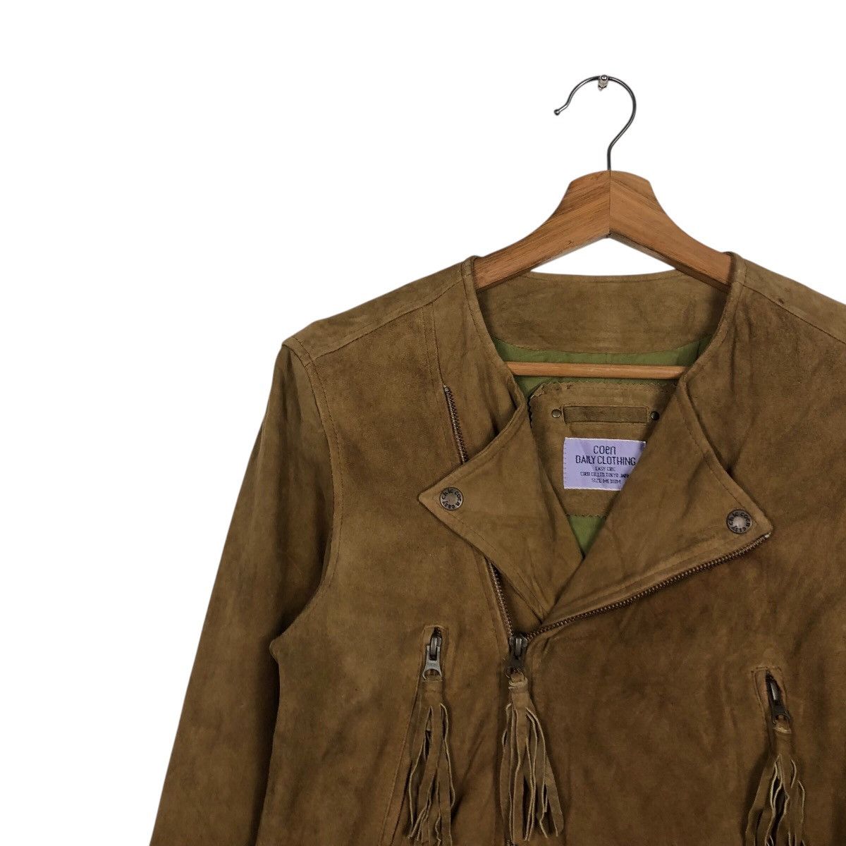 Japanese Brand 📌Vtg Leather Jacket Biker Coen Double Collar Issey Miyake Size US M / EU 48-50 / 2 - 8 Thumbnail