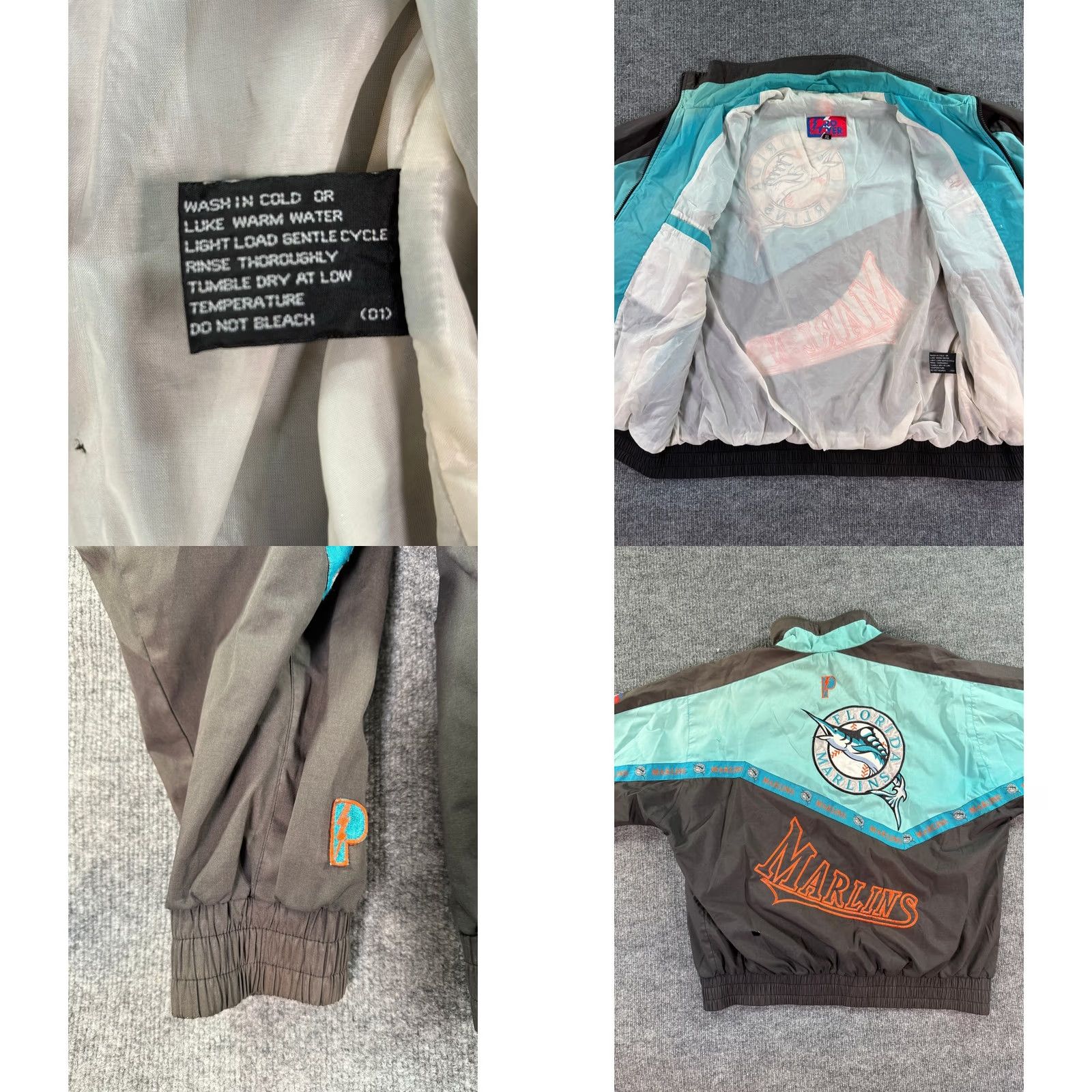 MLB VINTAGE Florida Marlins Windbreaker Jacket Mens XL Black Teal 90s MLB Baseball Size US XL / EU 56 / 4 - 9 Thumbnail