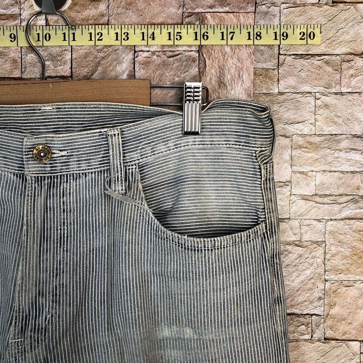 GU GU Grey Stripe Casual Pants #A346 Size US 33 - 9 Thumbnail