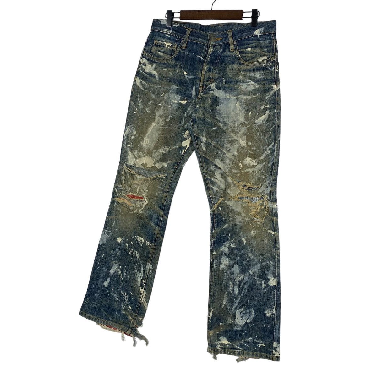 Yuji Yamada Vintage Yuji Yamada Distressed Paint Splatter Jeans Size US 32 / EU 48 - 4 Thumbnail
