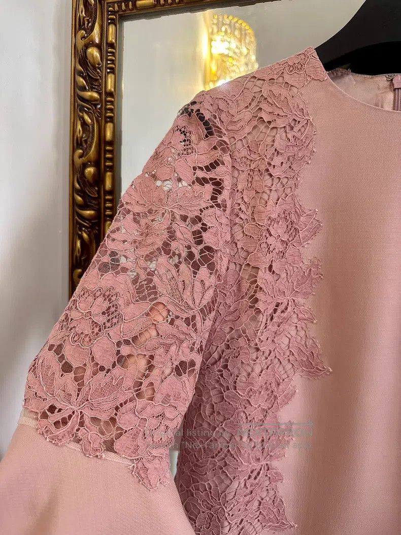Valentino Valentino Pink lace cut-out flared sleeve dress Size S / US 4 / IT 40 - 4 Thumbnail