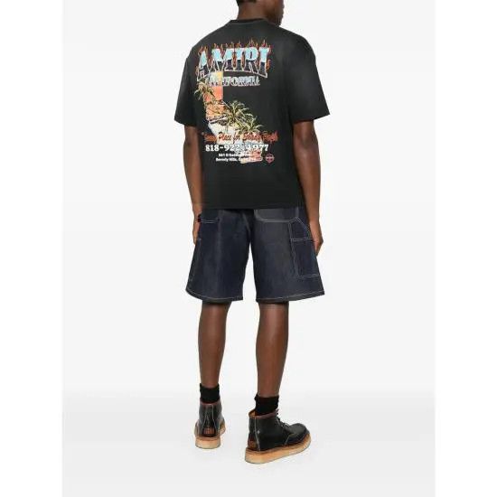 Amiri o1h1sh11225 Sunny Place Tee in Black Size US XL / EU 56 / 4 - 4 Thumbnail