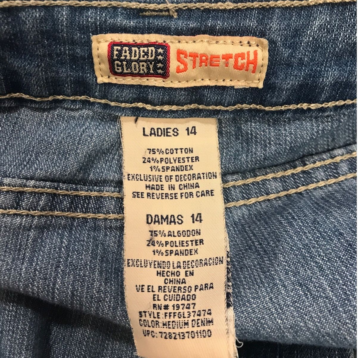 Faded Glory Faded Glory Stretch Blue Denim 5 Pocket Relaxed Jean 14 Size 36" / US 14 / IT 50 - 3 Thumbnail