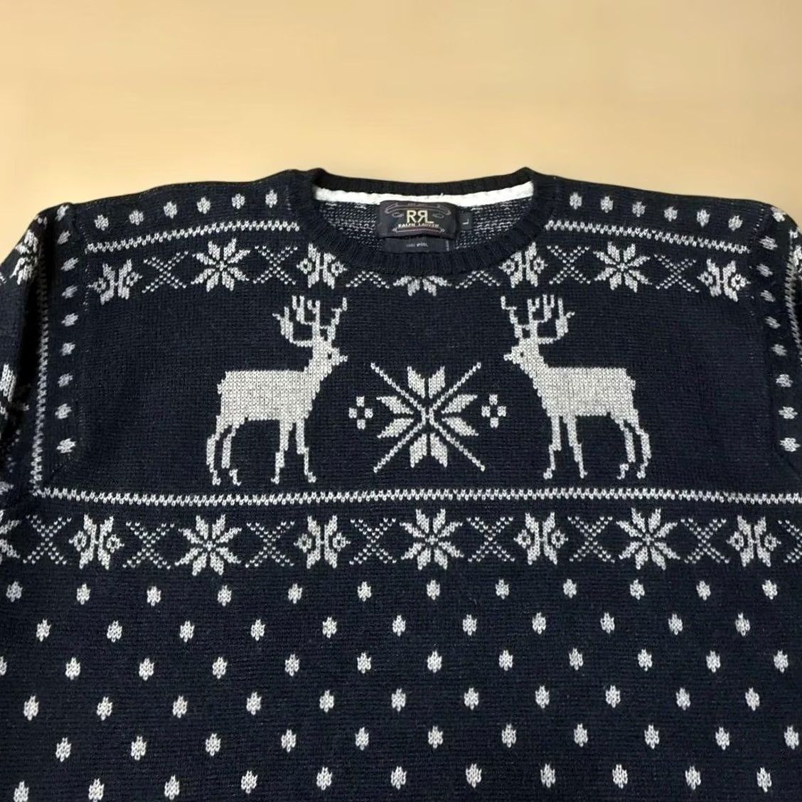 Ralph Lauren RRL RALPH LAUREN Knit Early Three-Star Tag All-over Snow Pattern L men's USED Size US L / EU 52-54 / 3 - 3 Thumbnail