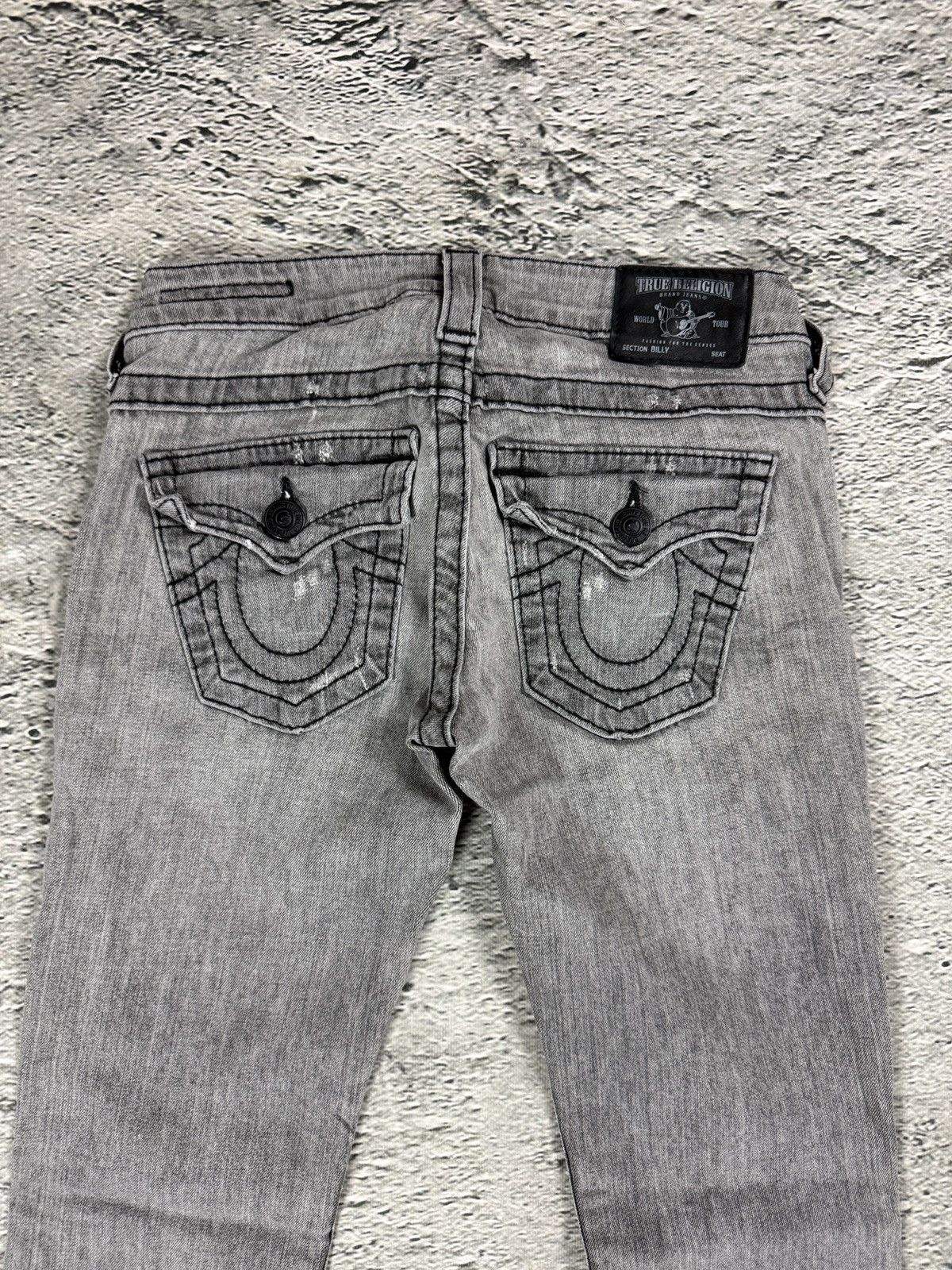 True Religion True Religion jeans grey black thick stitching flared Billy Size 24" / US 00 / IT 34 - 2 Thumbnail