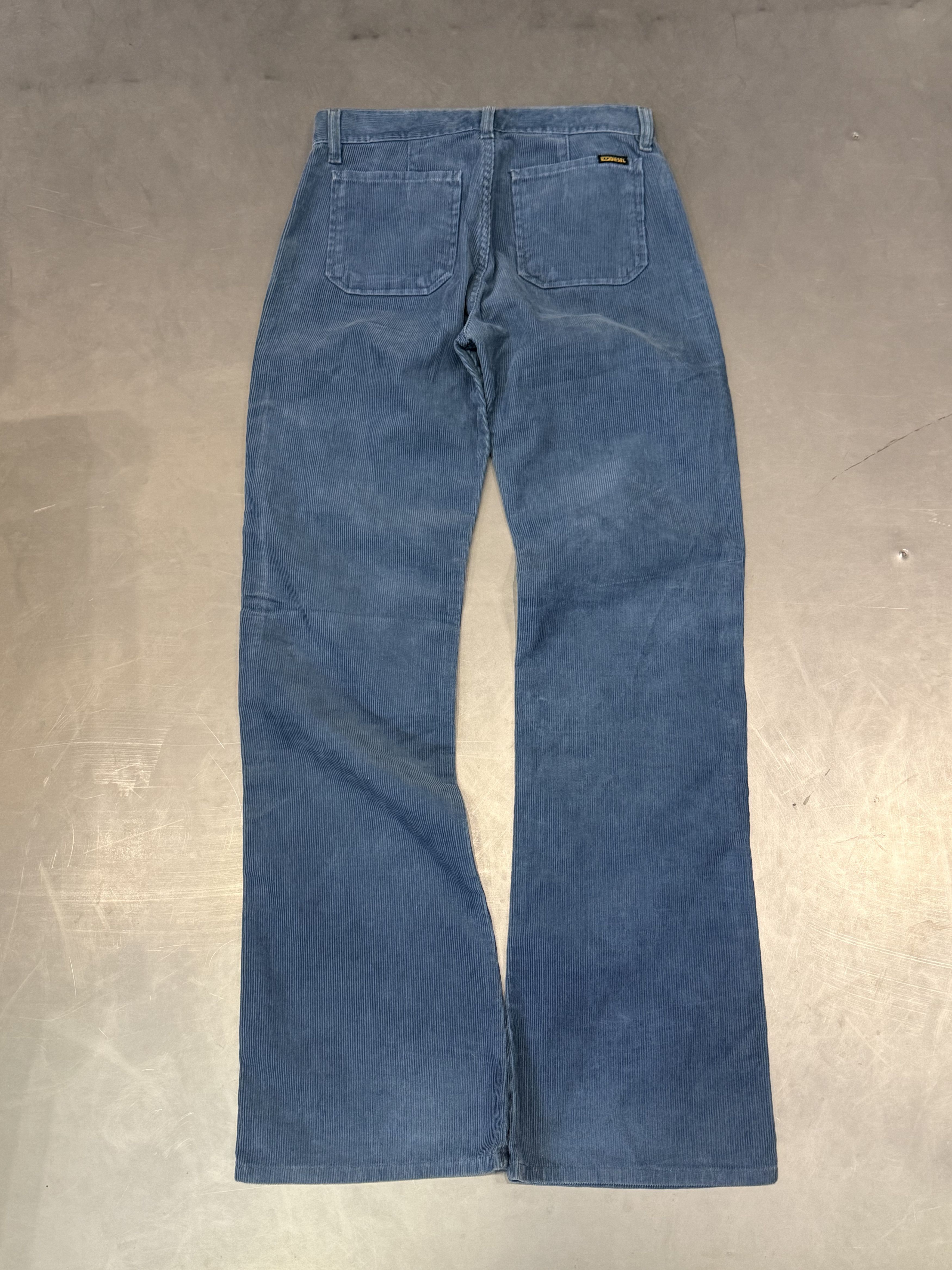 Diesel Vintage 90s Diesel blue flared bootcut corduroy pants Size 28" / US 6 / IT 42 - 3 Thumbnail