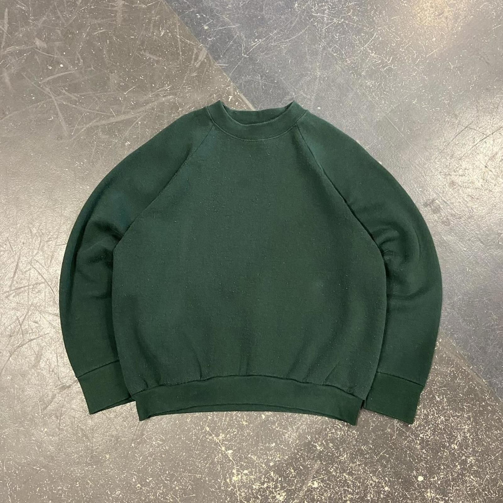 Fruit Of The Loom 90s Forest Green Fruit of the Loom Blank Crewneck Size US L / EU 52-54 / 3 - 1 Thumbnail