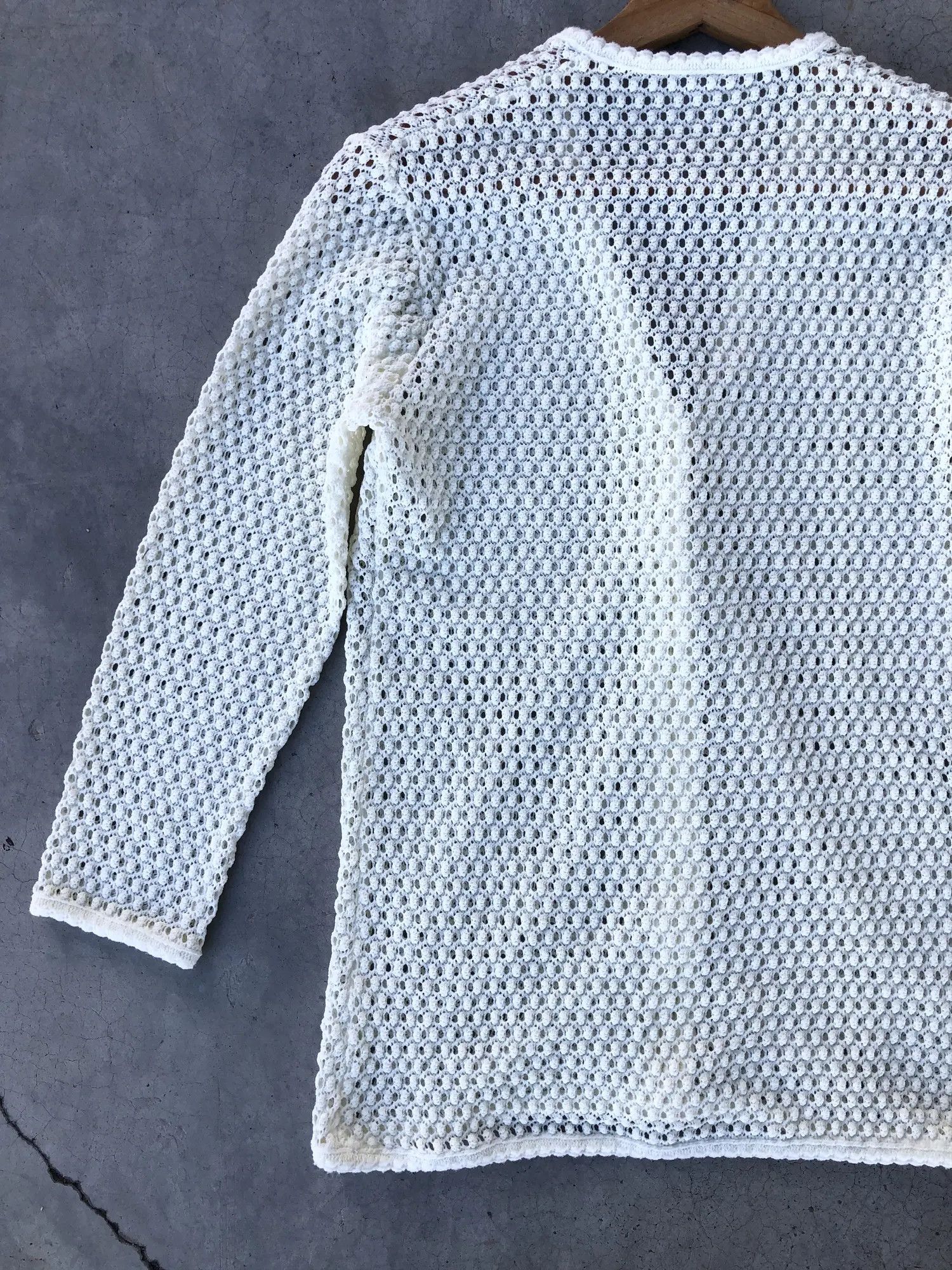 Aran Isles Knitwear Cardigan Crochet Mesh Net Sexy Jumper/Memeri Pattern Size US XS / EU 42 / 0 - 8 Thumbnail