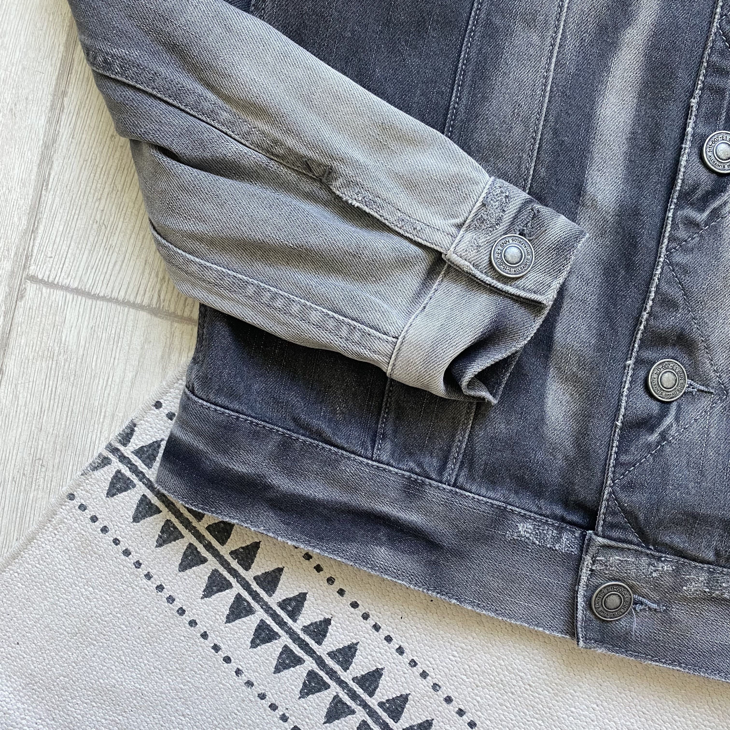 Allsaints ALLSAINTS Denim jacket suede neck Faded Garay Size US S / EU 44-46 / 1 - 6 Thumbnail