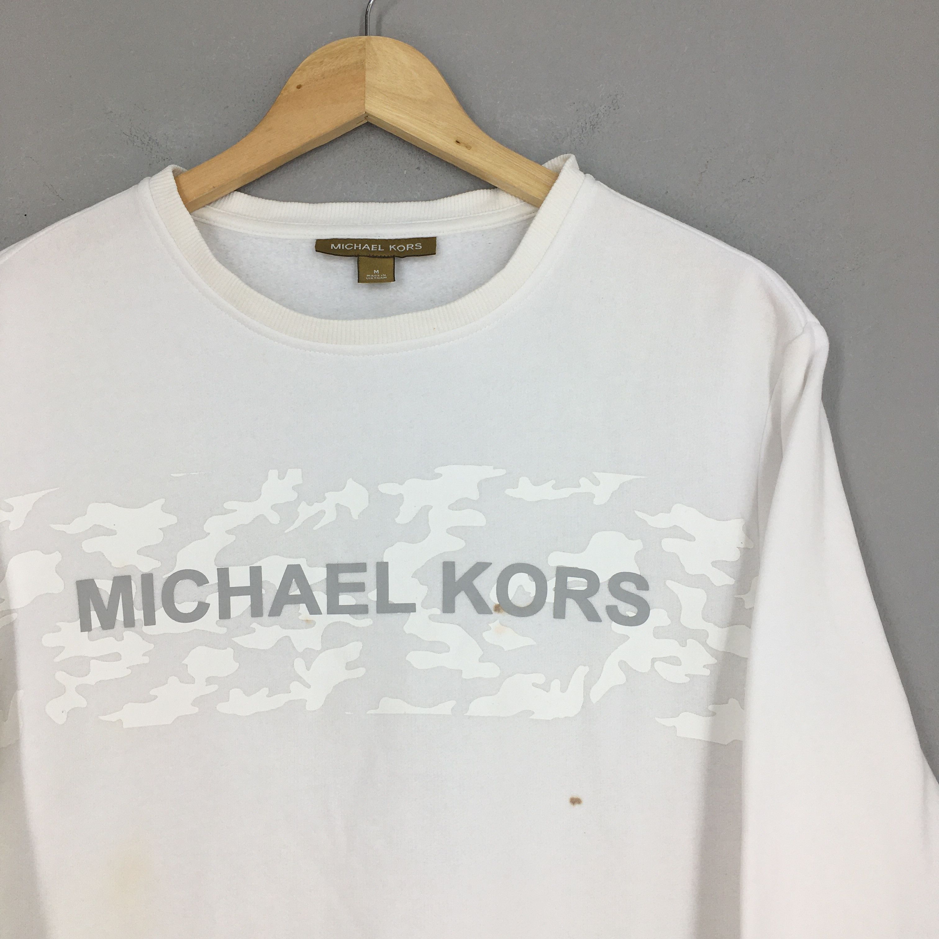 Michael Kors × Vintage Michael Kors Usa Designer White Sweatshirt Medium Size US M / EU 48-50 / 2 - 2 Thumbnail