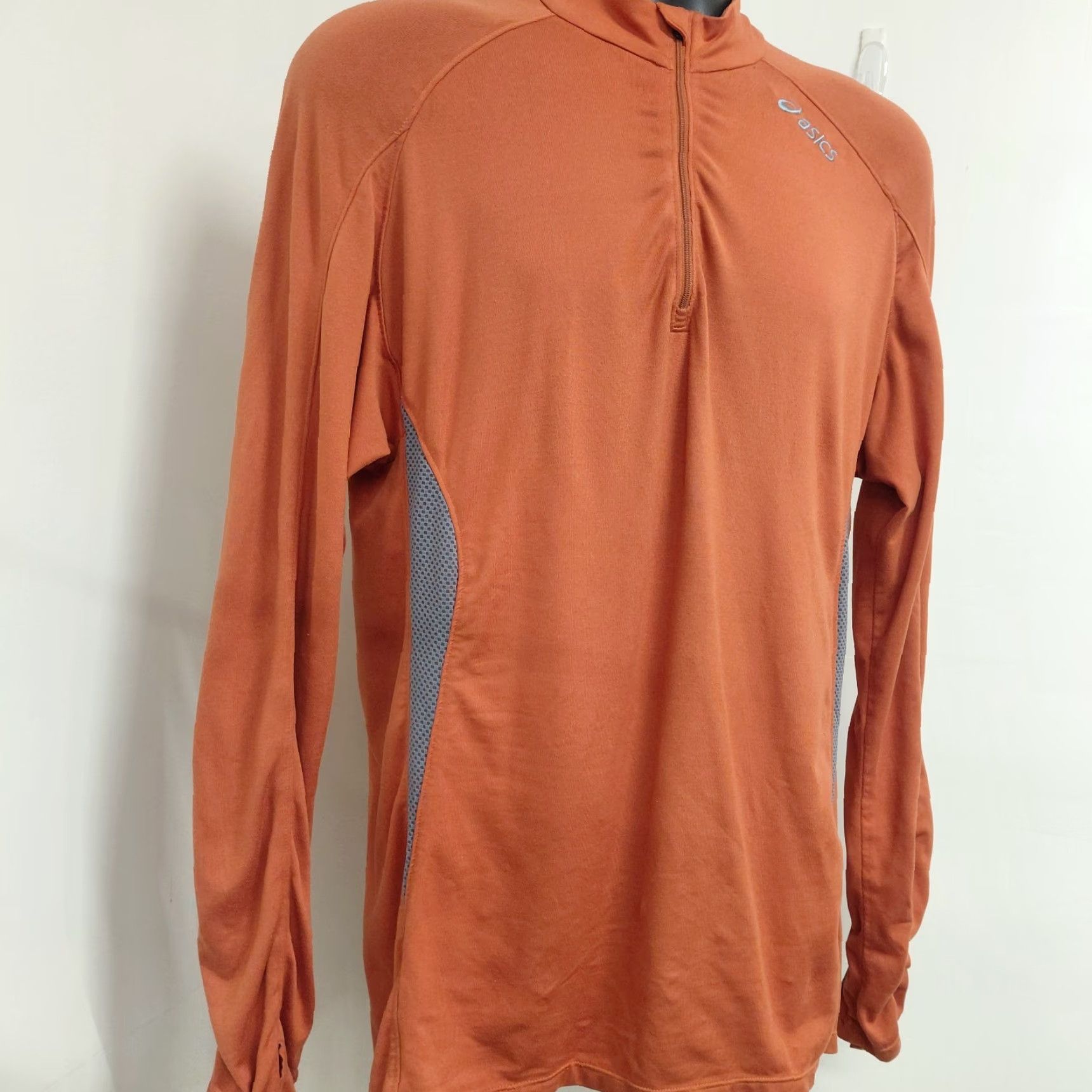 Asics ASICS Shirt Women's Medium Orange 1/4 Zip Base Layer High Neck Long Sleeve Athletic Activewear Women Mens? Size M / US 6-8 / IT 42-44 - 3 Thumbnail