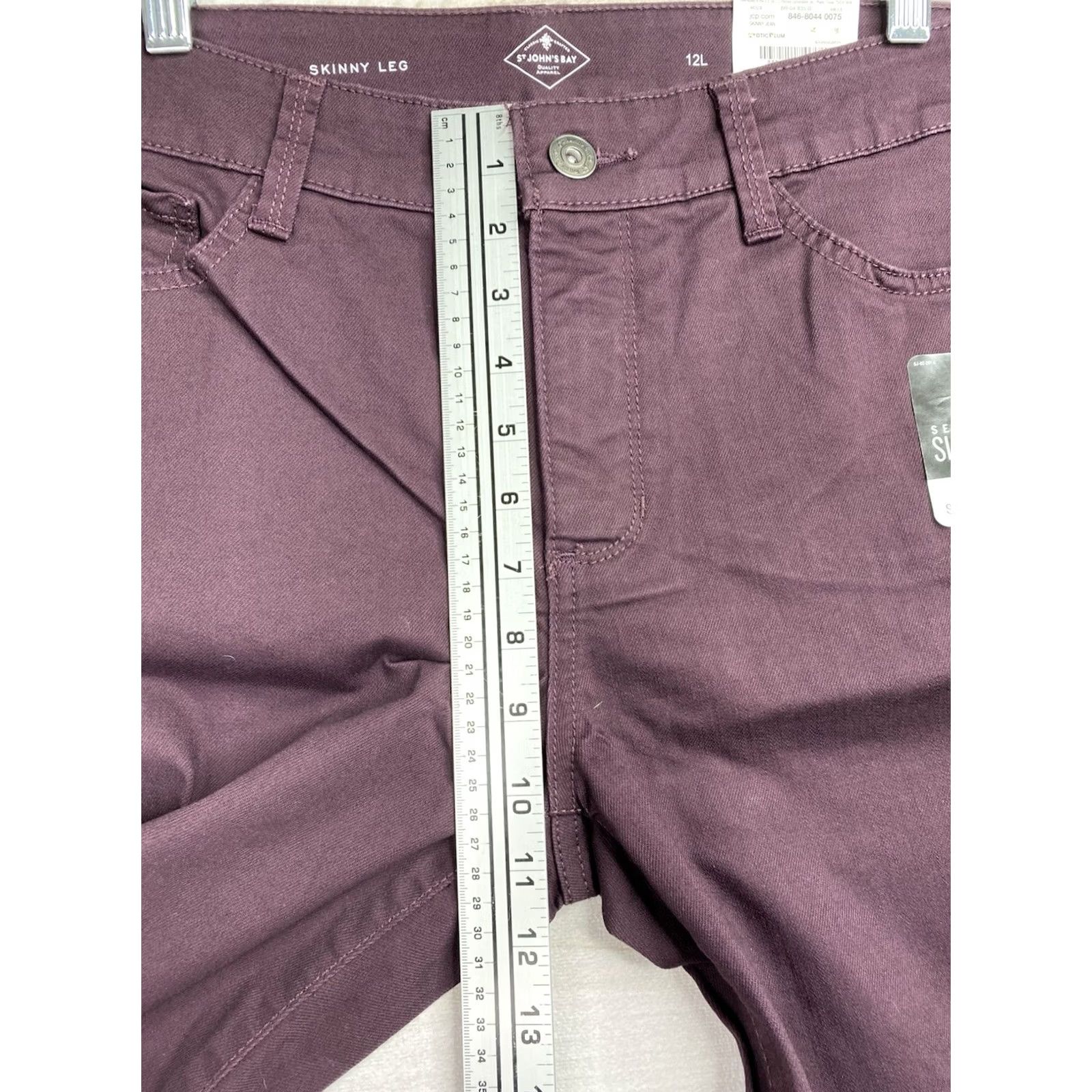 Vintage St Johns Bay Jeans Womens 12 Tall Skinny Mid Rise Purple NWT Secretly Slender 90s Vintage Womens Jeans Size 24" / US 00 / IT 34 - 3 Thumbnail